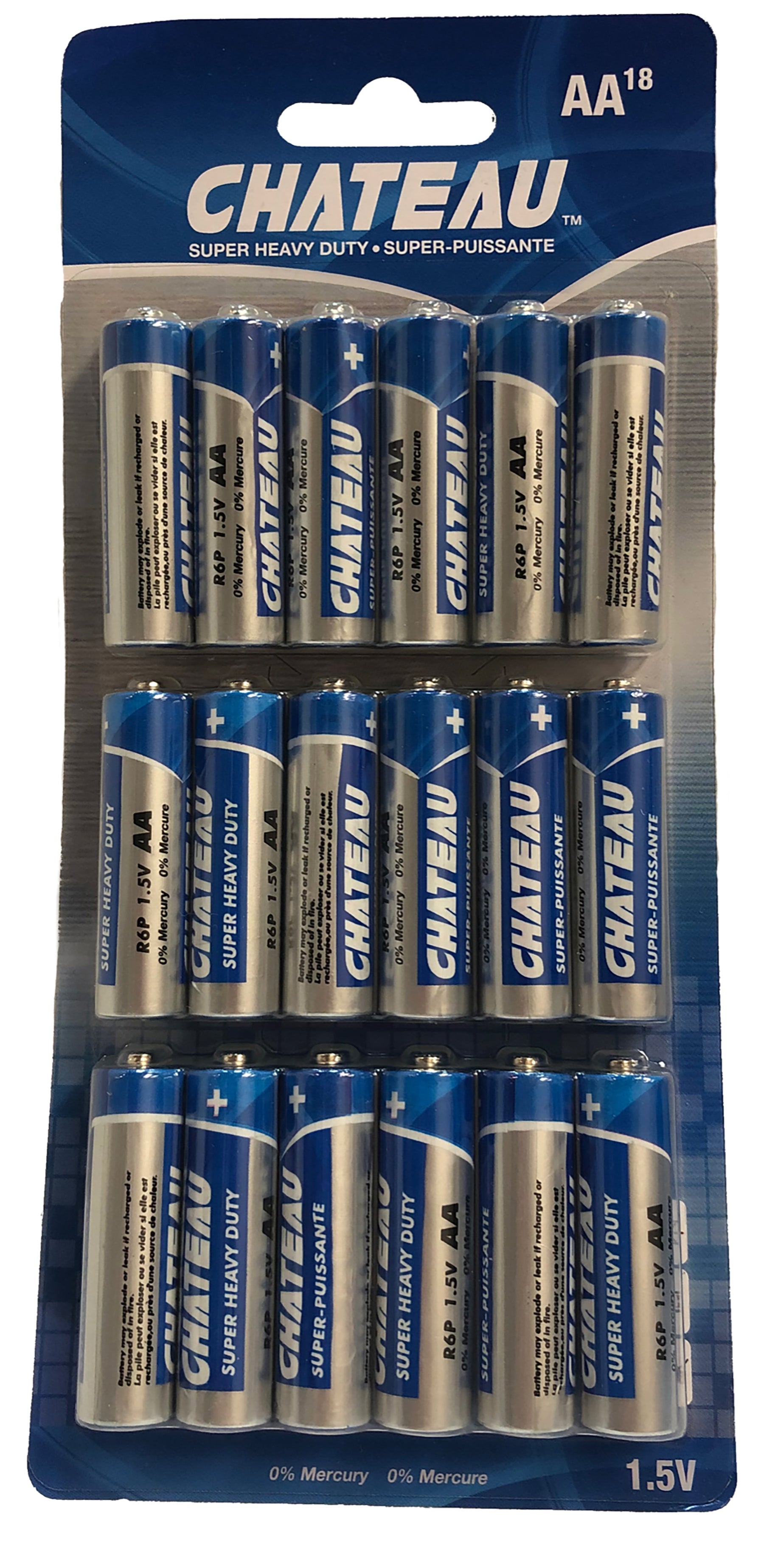 Chateau 18 AA Super Heavy Duty Batteries Eco Fee $1.08SUS 