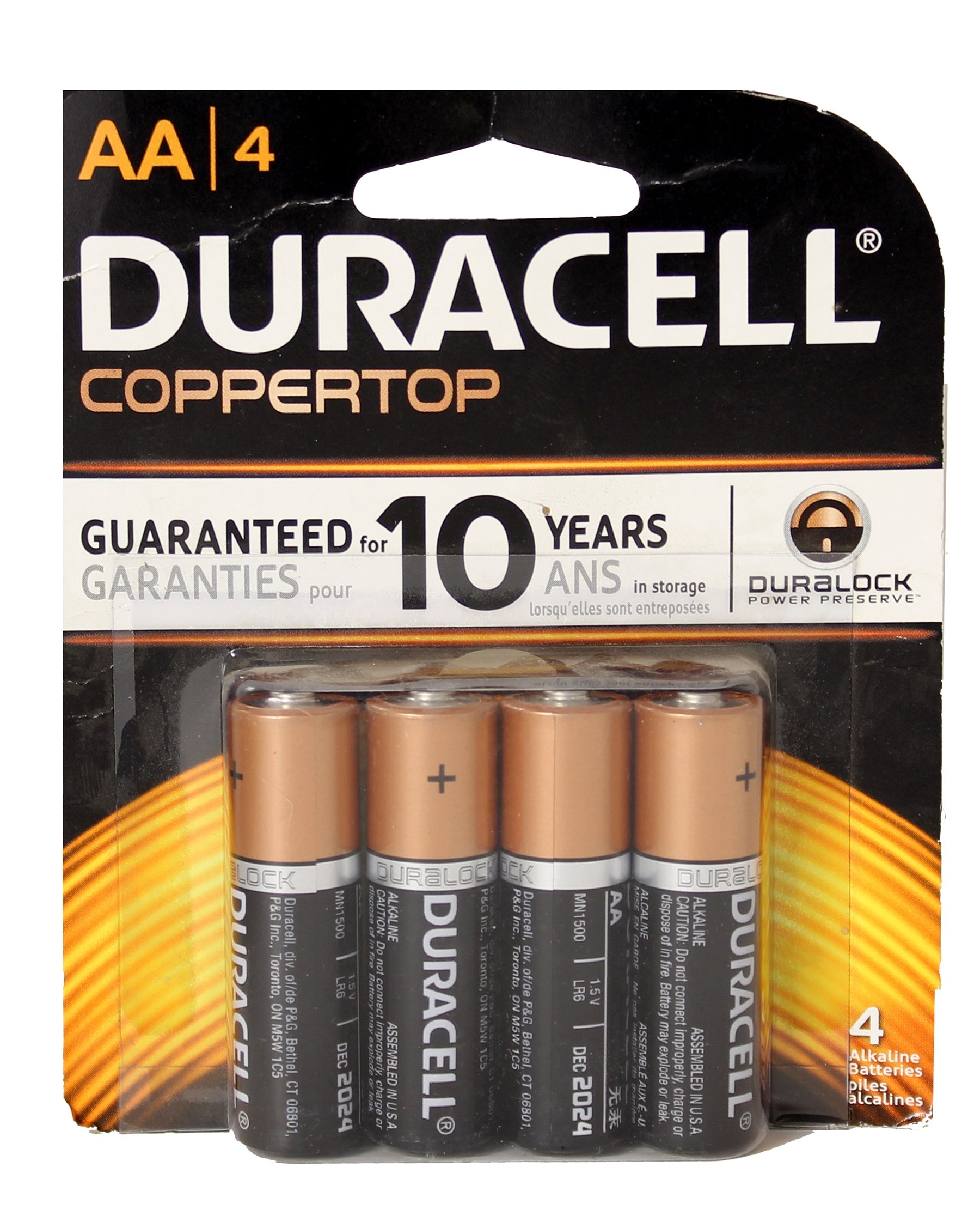 Duracell 4 AA Alkaline Batteries Eco Fee $0.24SUS 