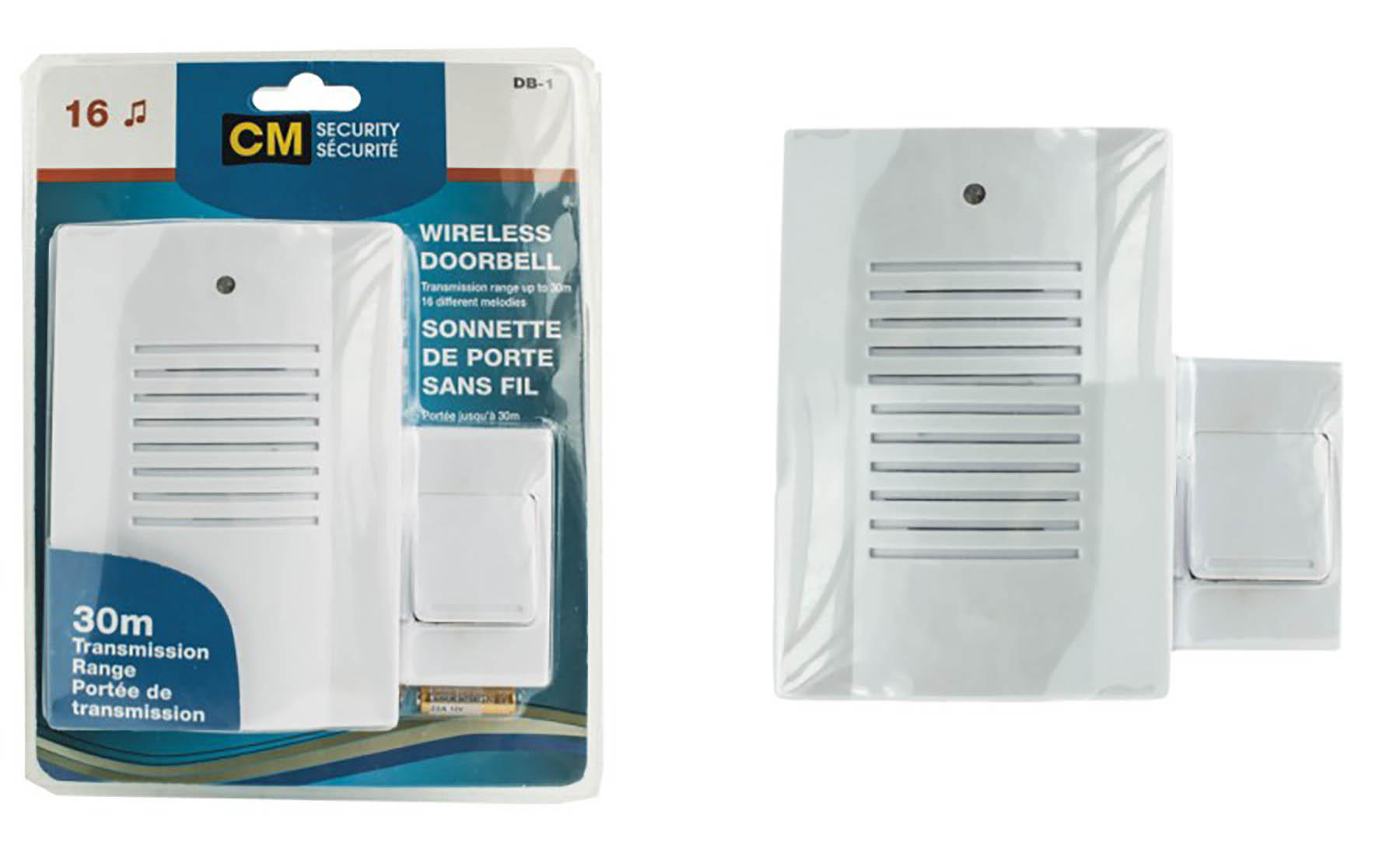 CM Wireless Doorbell - 3 AAA Batteries not Included 5.5x3.5in