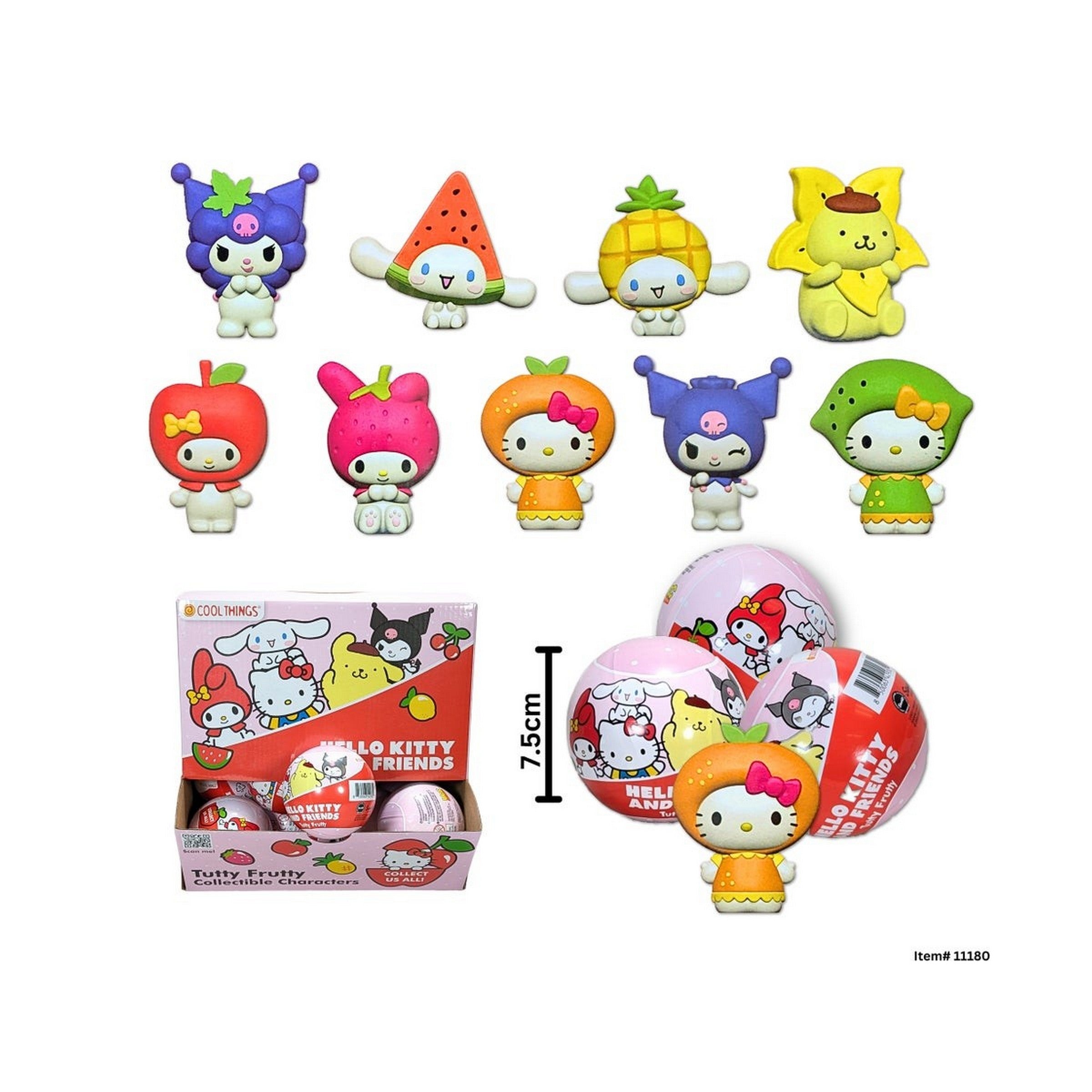 Hello Kitty Frutty Buddies - Collectible Characters  Age 3+ 3in (7.5cm)  VRT
