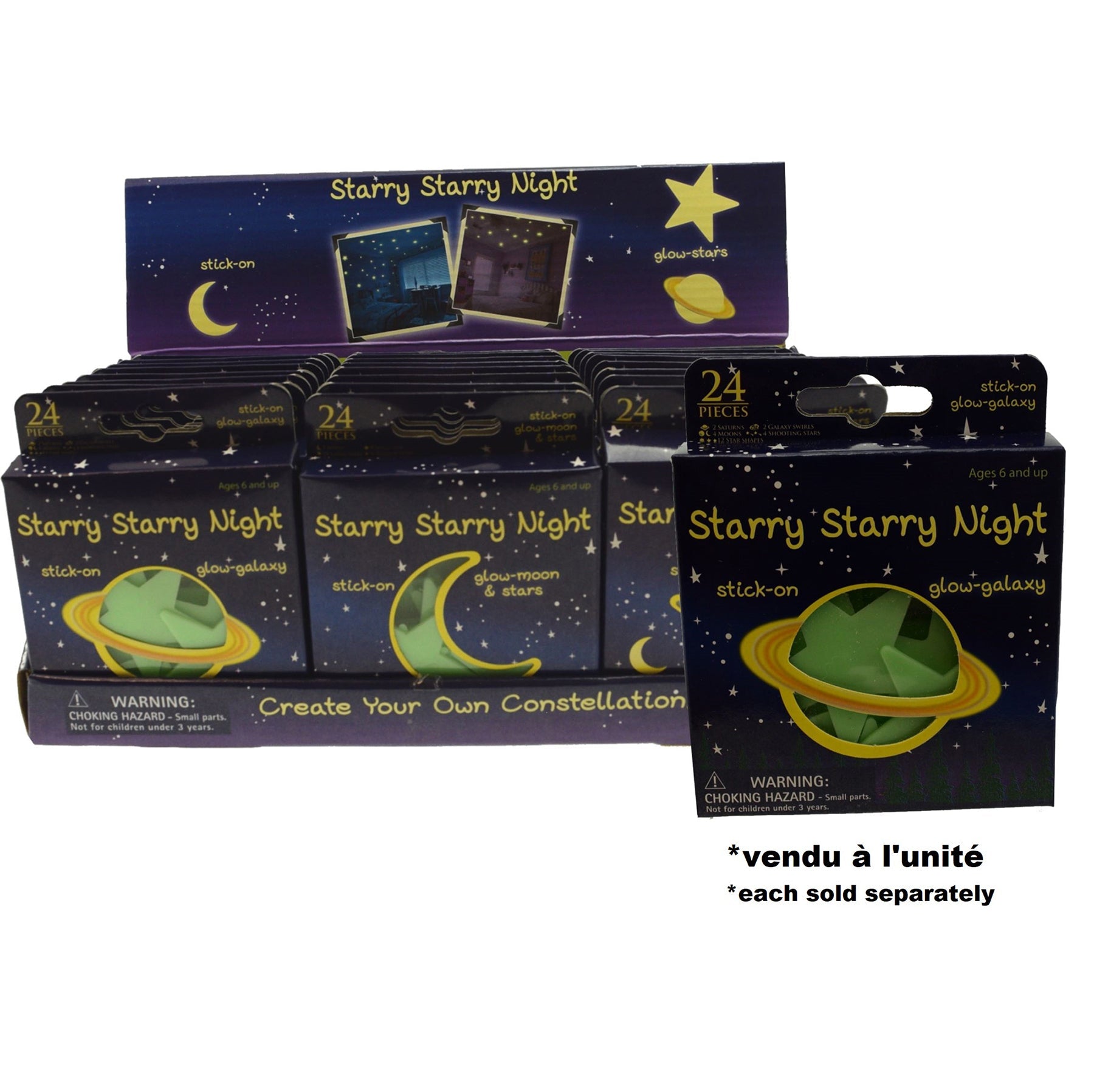 24pcs Starry Night Sticker Glow in the Dark - Plastic