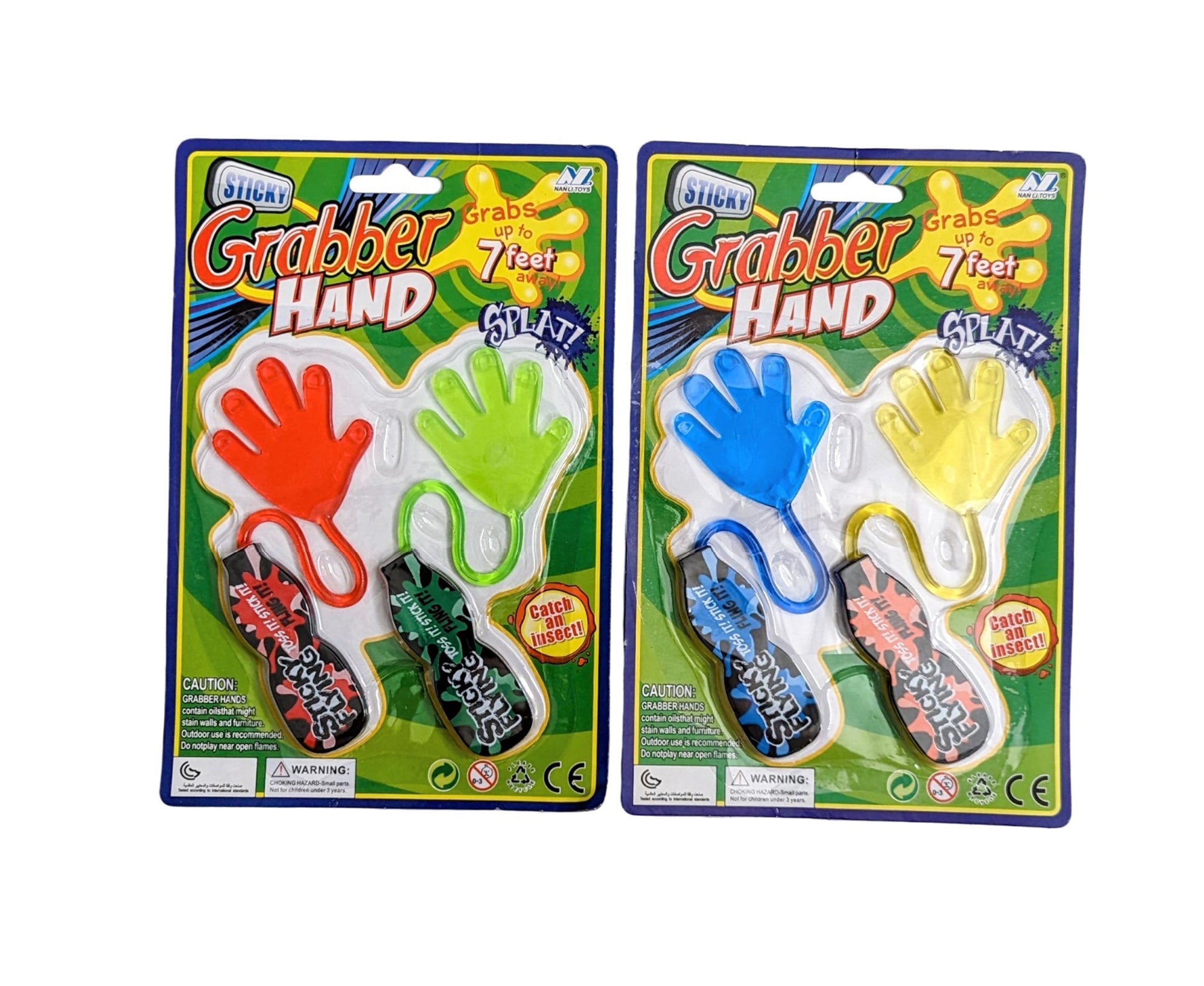 2 Sticky Hands - Grabs Up to 7 Feet Age 3+ 2.25x2in VRT 