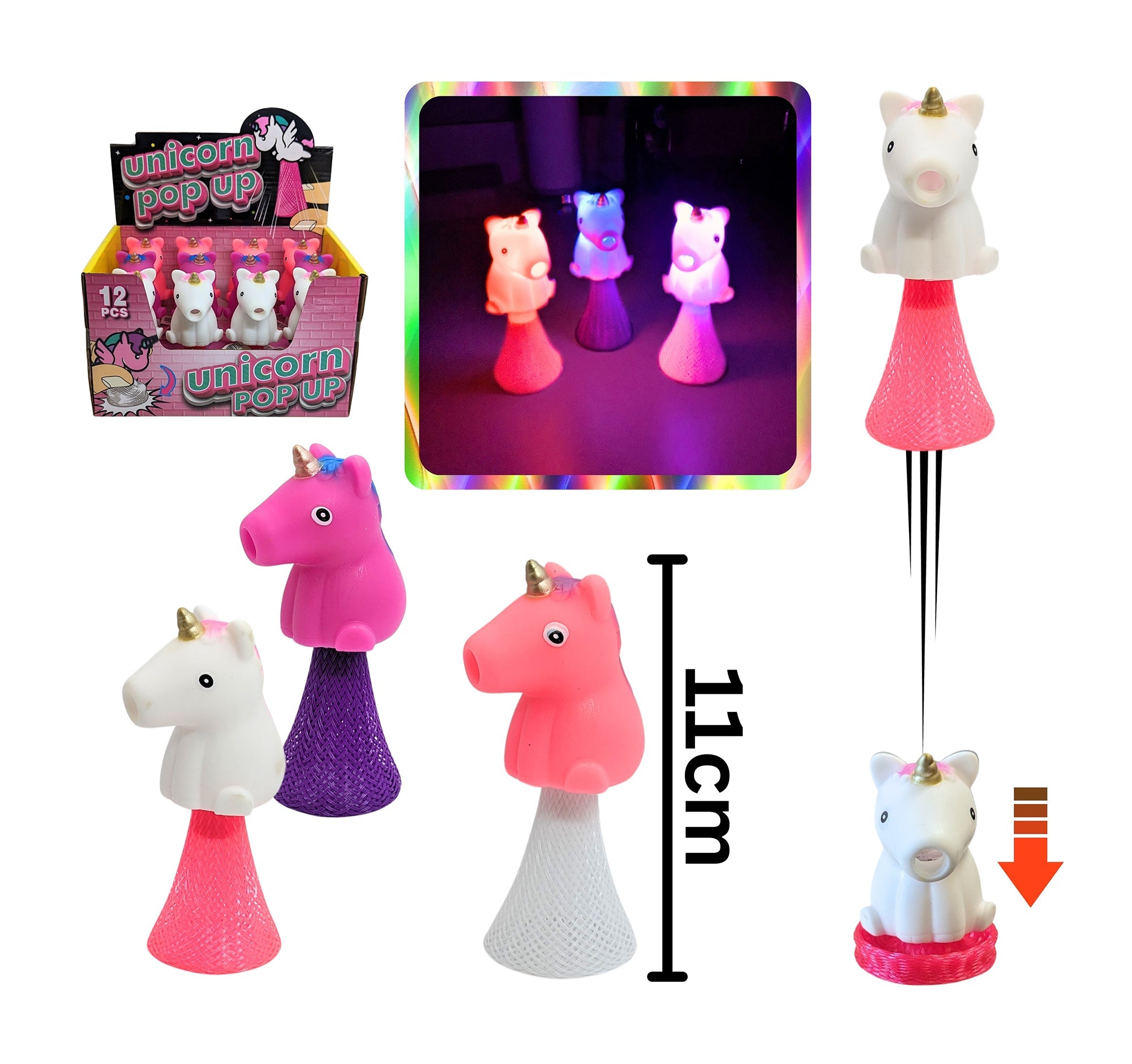 Light-up Pop-up Unicorn 4in VRT