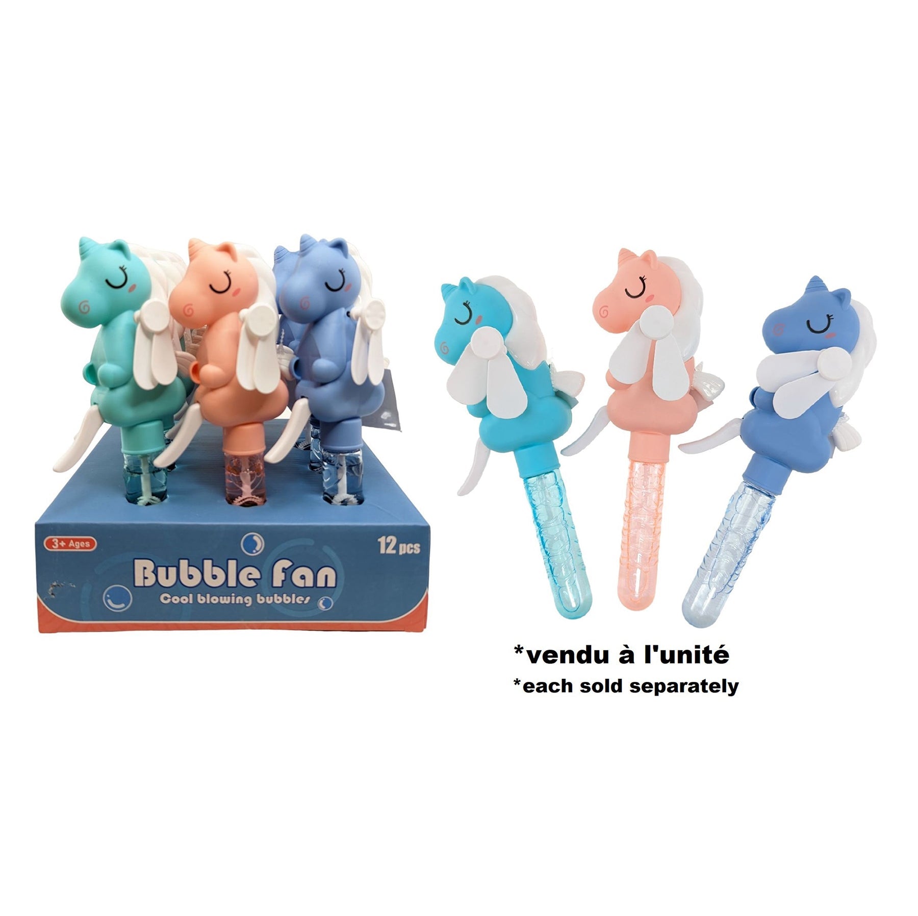 Cute Unicorn Bubble Fan 9in 3+