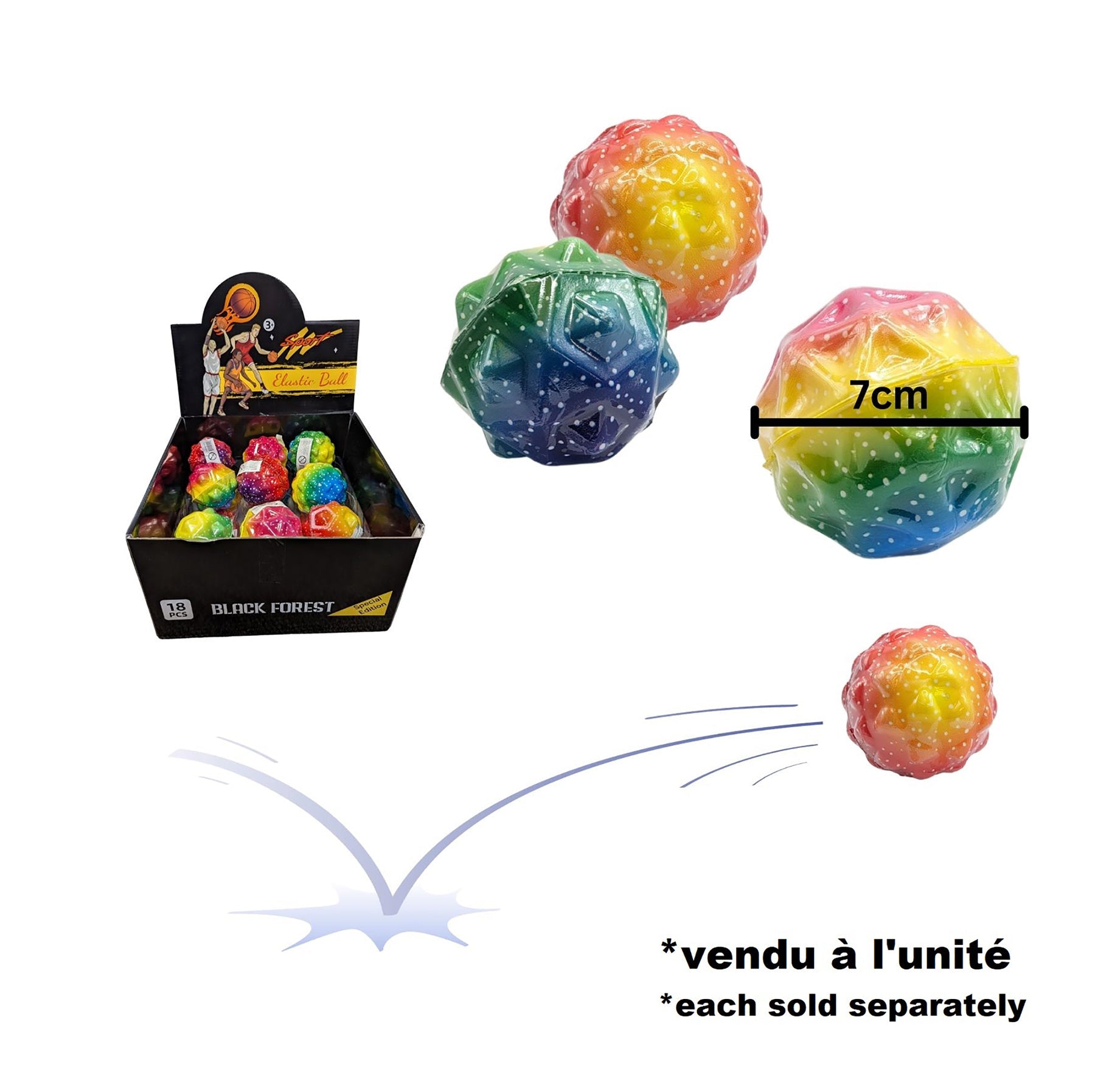 Rainbow Bounce Ball 2.75in (7cm)