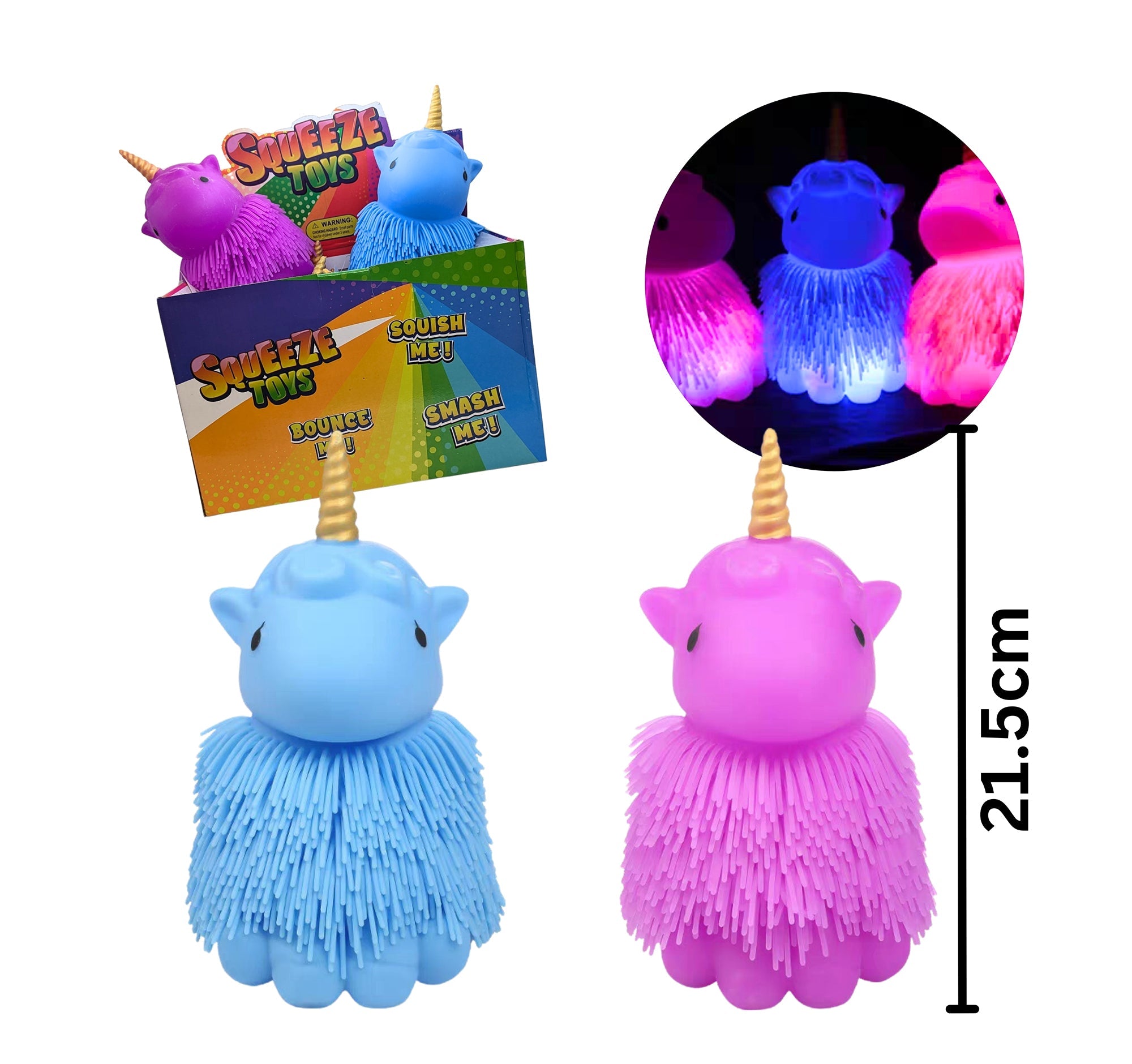 Light-up Squeeze Toy - Unicorn Age 3+ 8x4x4in VRT