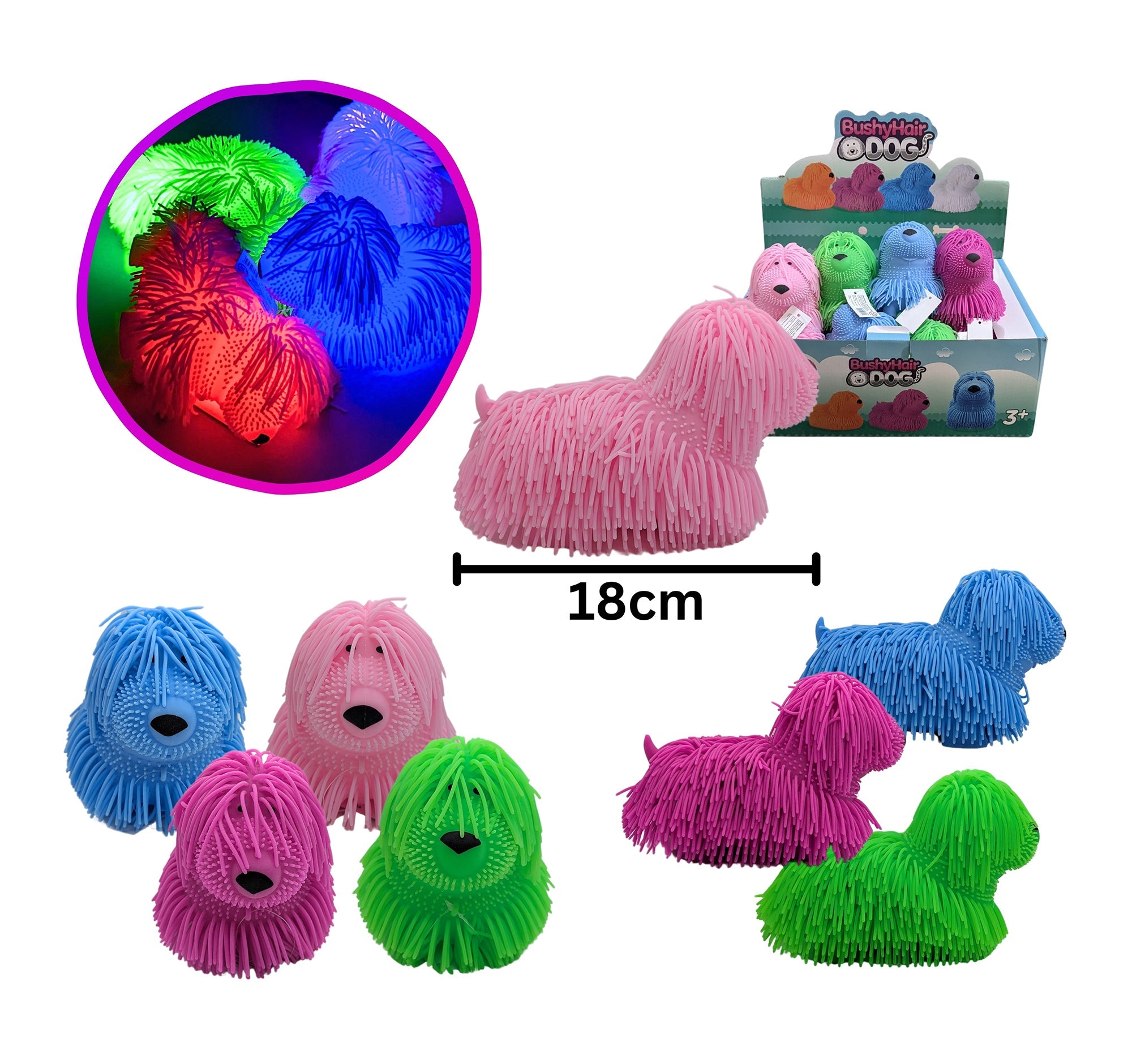 Light-up Squeeze Toy - Shaggy Dog Age 3+ 7x4x4in VRT