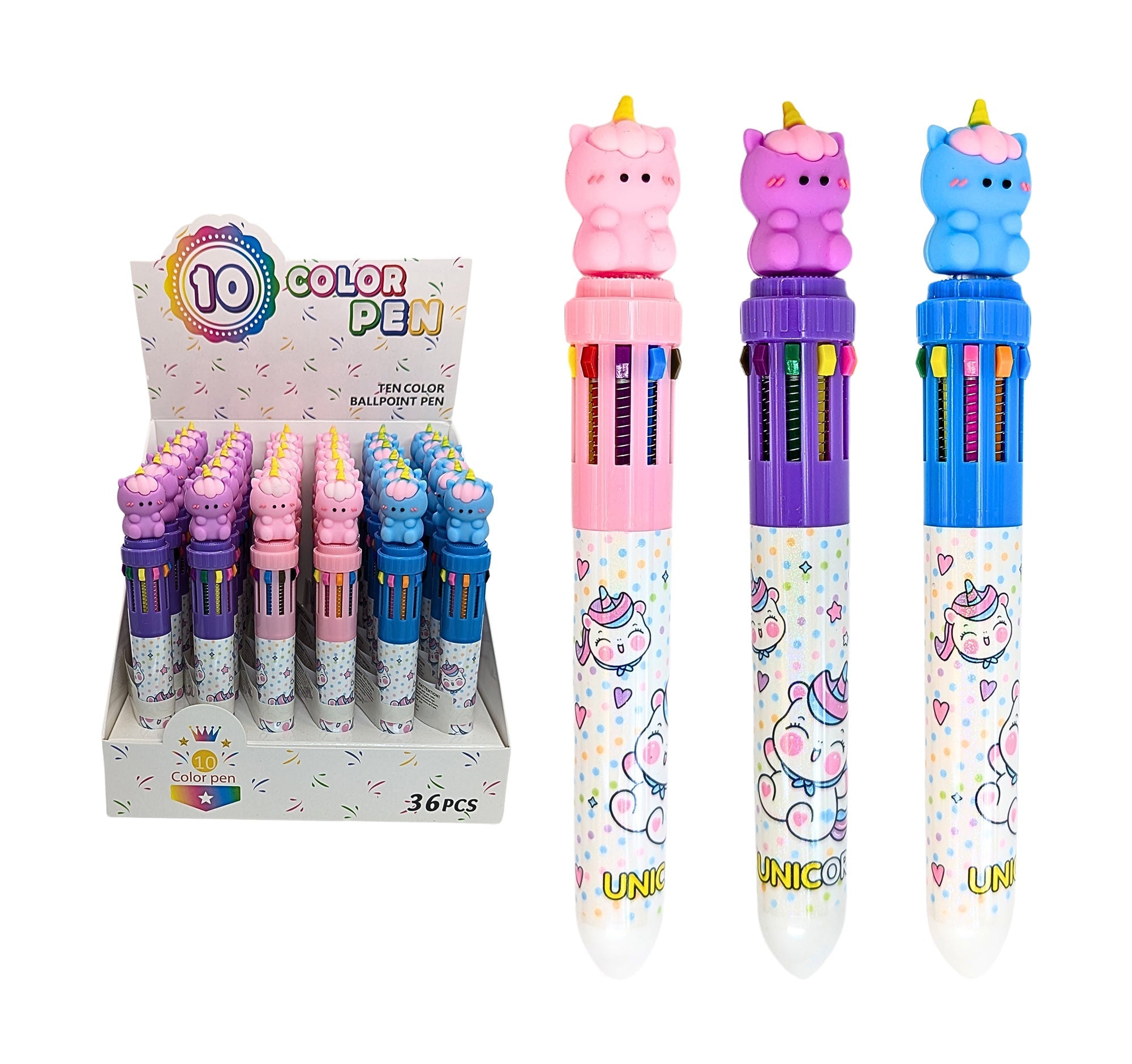 Unicorn 10-Color Ballpoint Pen 6in VRT