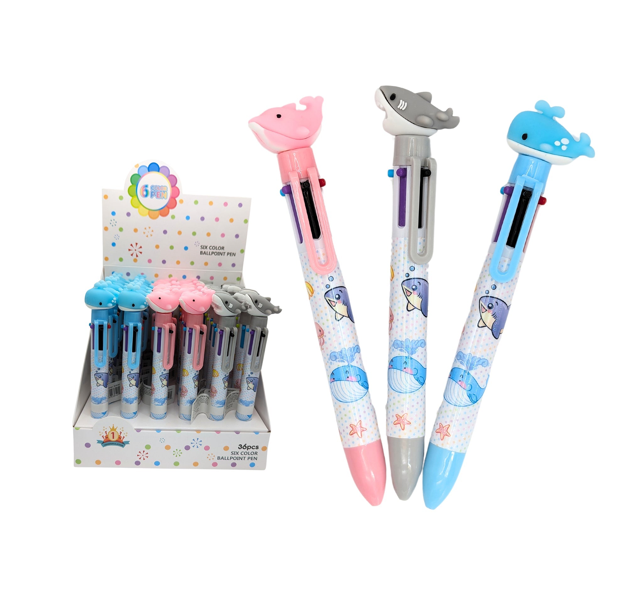 6-Color Sea Animal Ballpoint Pen 6.1in VRT