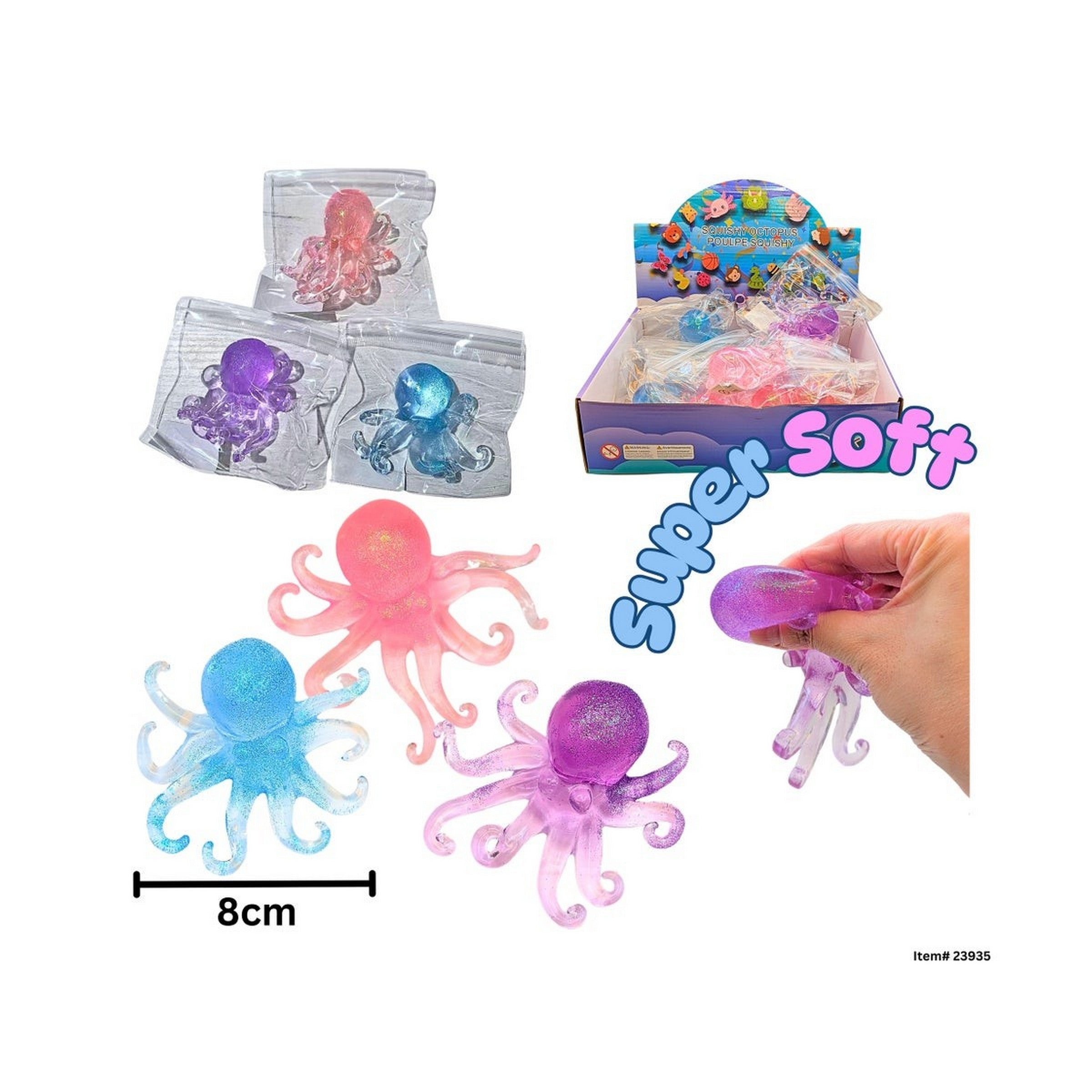 Sticky Octopus with Glitter 3.1in Age 3+ VRT