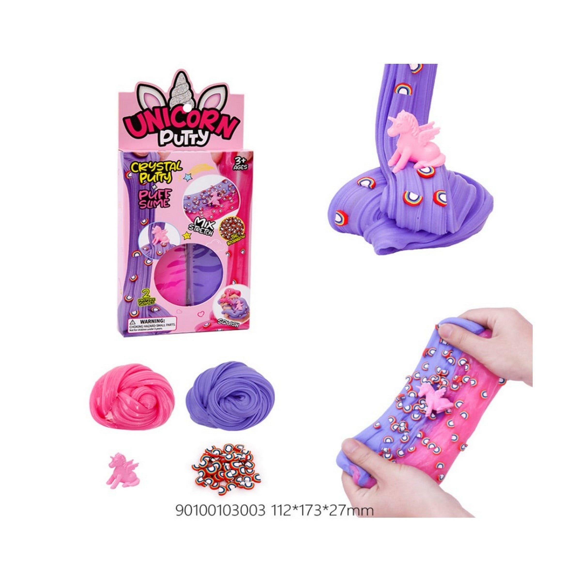 Unicorn Crystal Slime and Putty Puff Age 3+ 