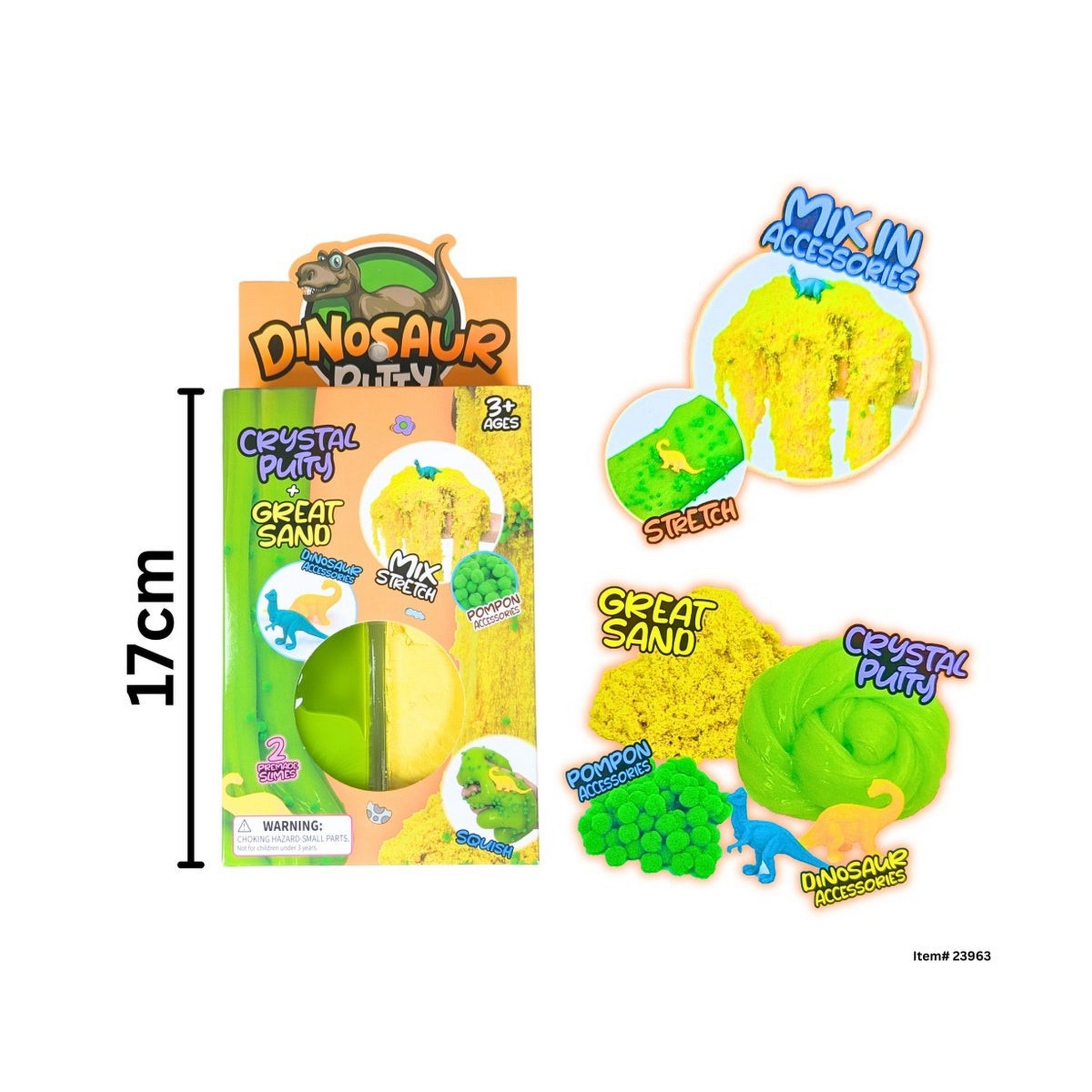 Dino Crystal Putty and Moving Sand Duo Age 5+     