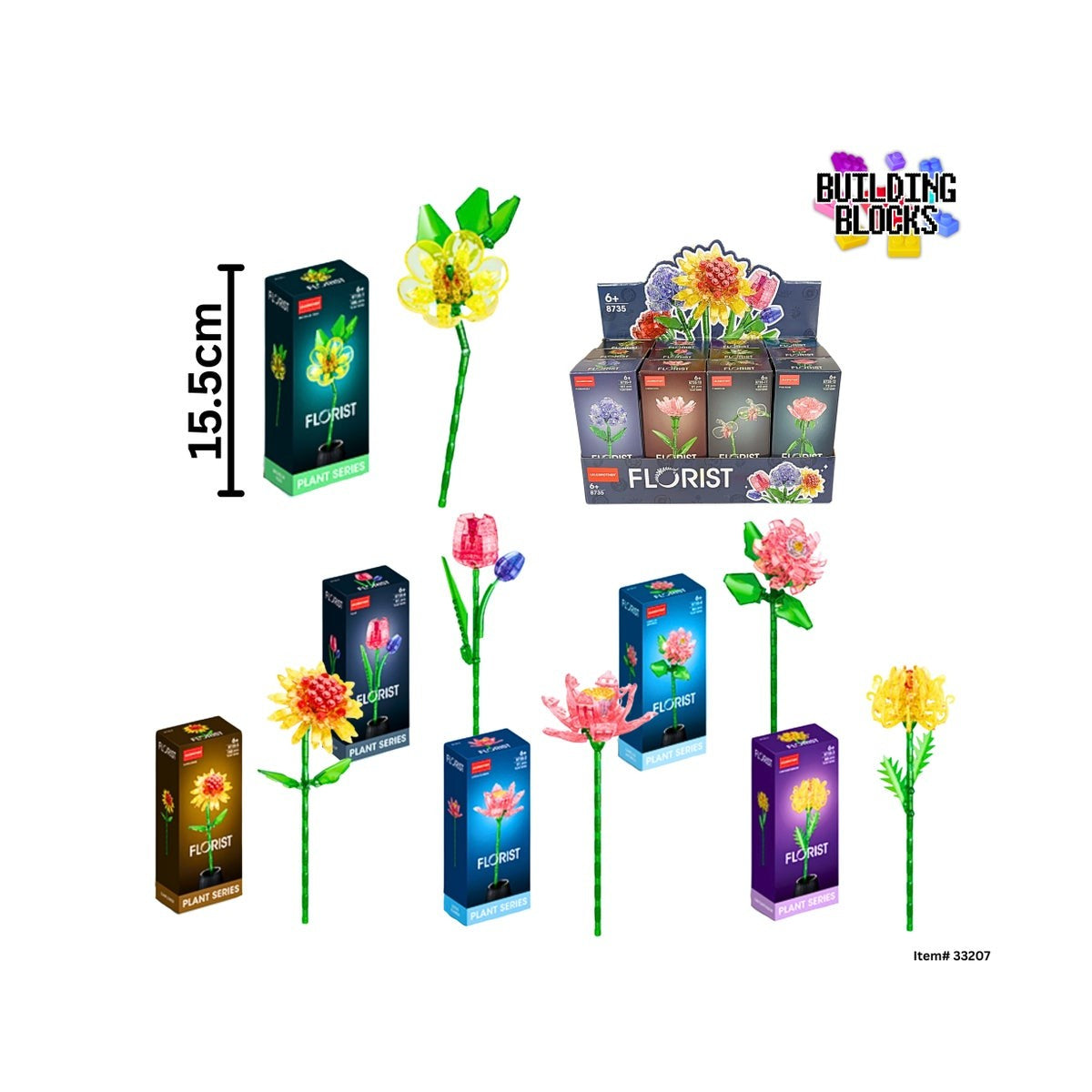Crystal Flower Building Blocks 15.5cm - 6 years+