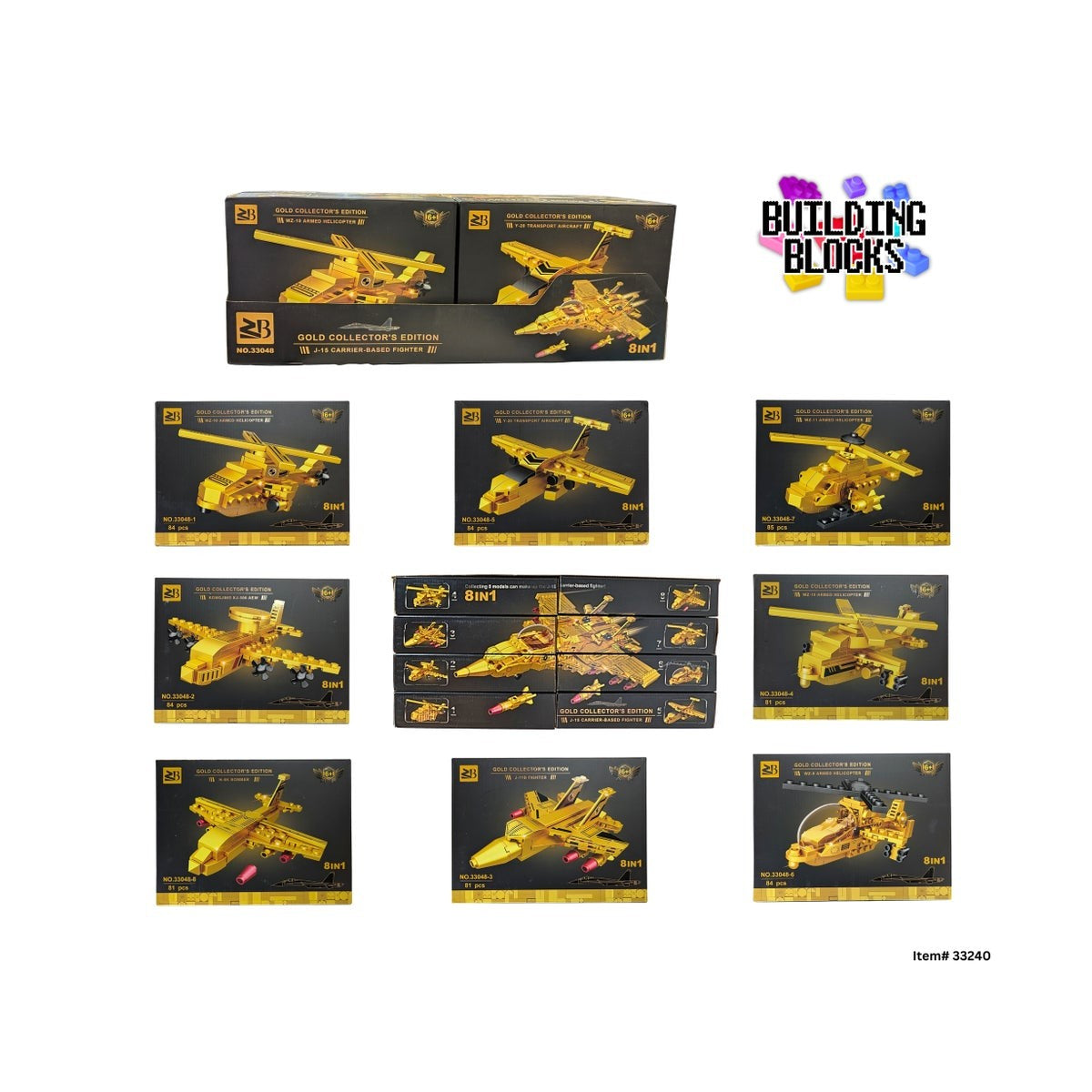 Blocs de construction avion édition or - 6 ans+