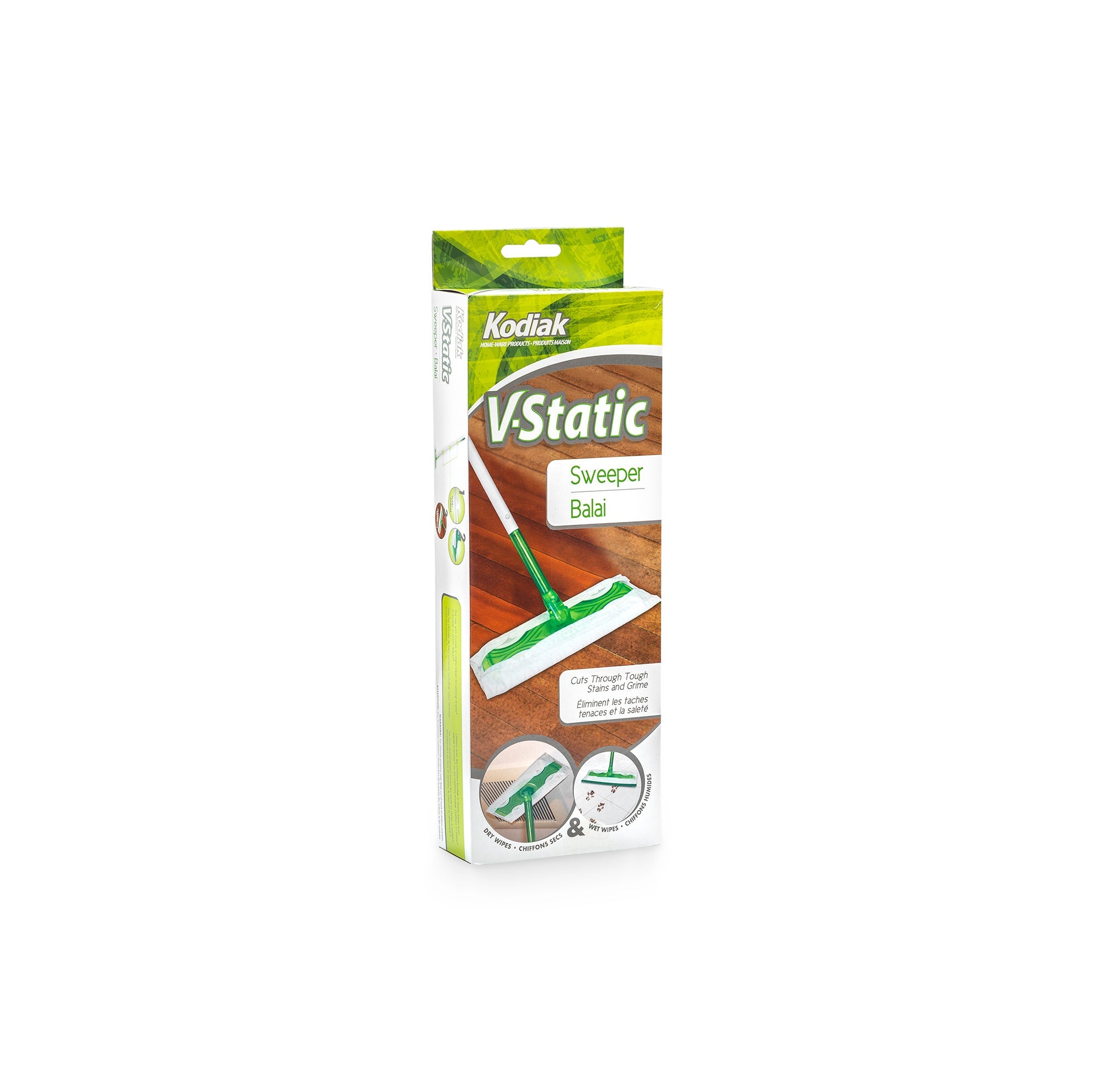 Kodiak V- Static Sweeper for Dry or Wet Wipes 12.5x4.75in Box
