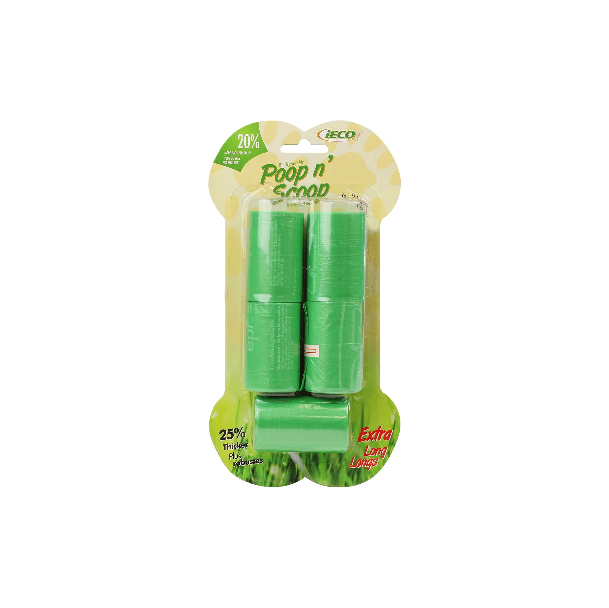 iECO 90 Green Plastic Poop and Scoop Bags 9x13in