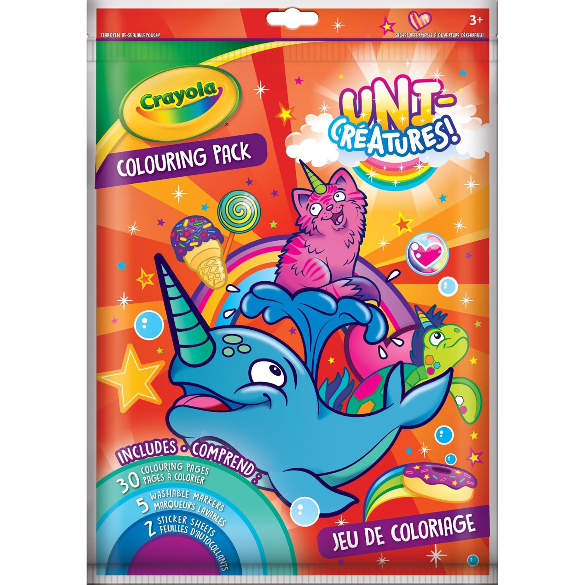 Crayola Coloring Pack with 5 Markers and Stickers 8.5x11in