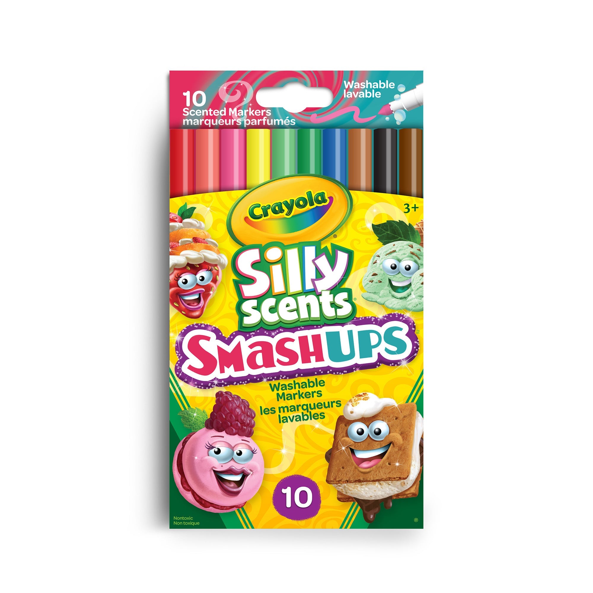 Crayola Silly Scents 10 Smashups Markers - Washable and Nontoxic 3+