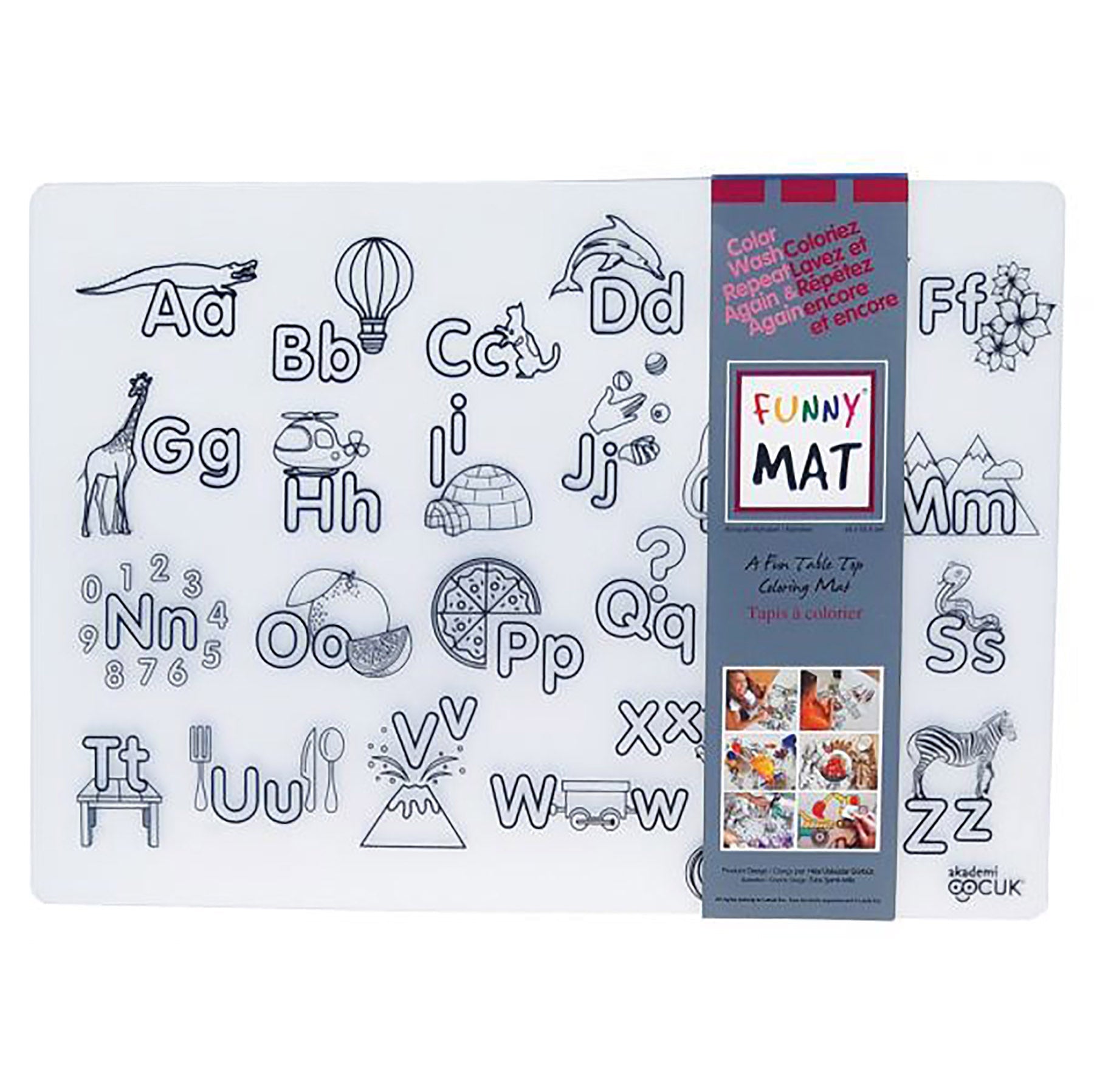 Funny Mat Coloring Placemat - Alphabet 18.9x13.2in