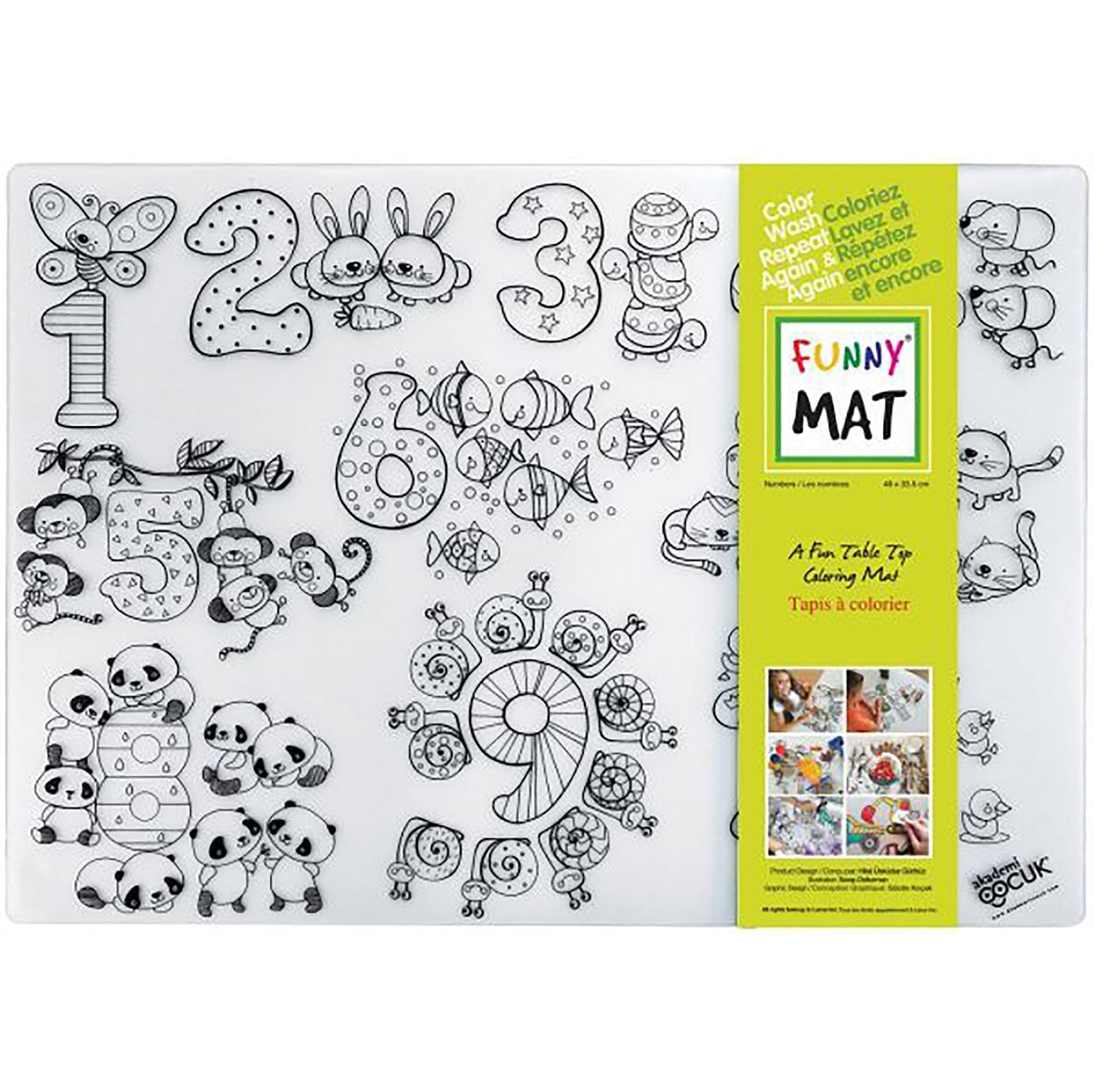 Funny Mat Coloring Placemat - Number 18.9x13.2in