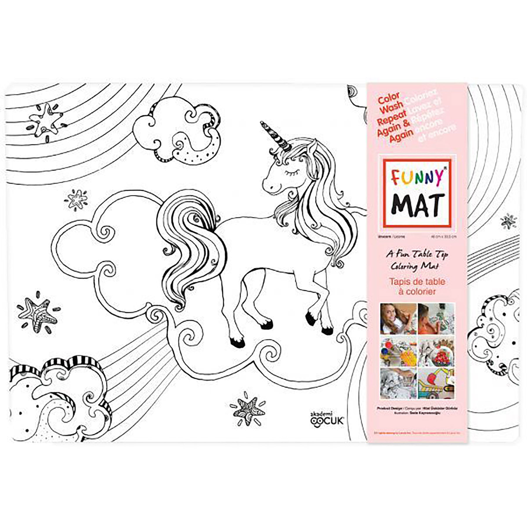 Funny Mat Coloring Placemat - Unicorn 18.9x13.2in