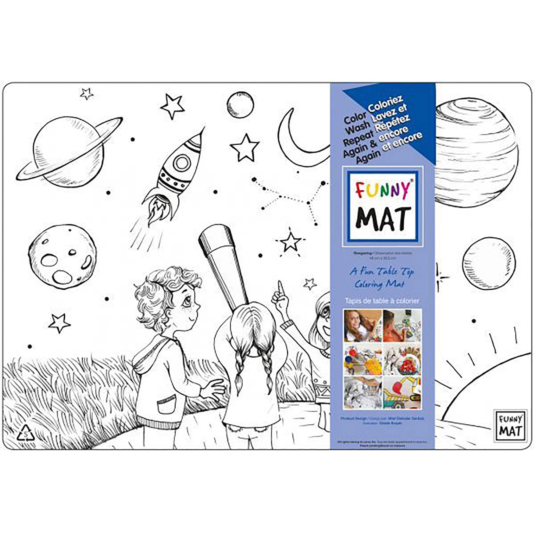 Funny Mat Coloring Placemat - Stars 18.9x13.2in