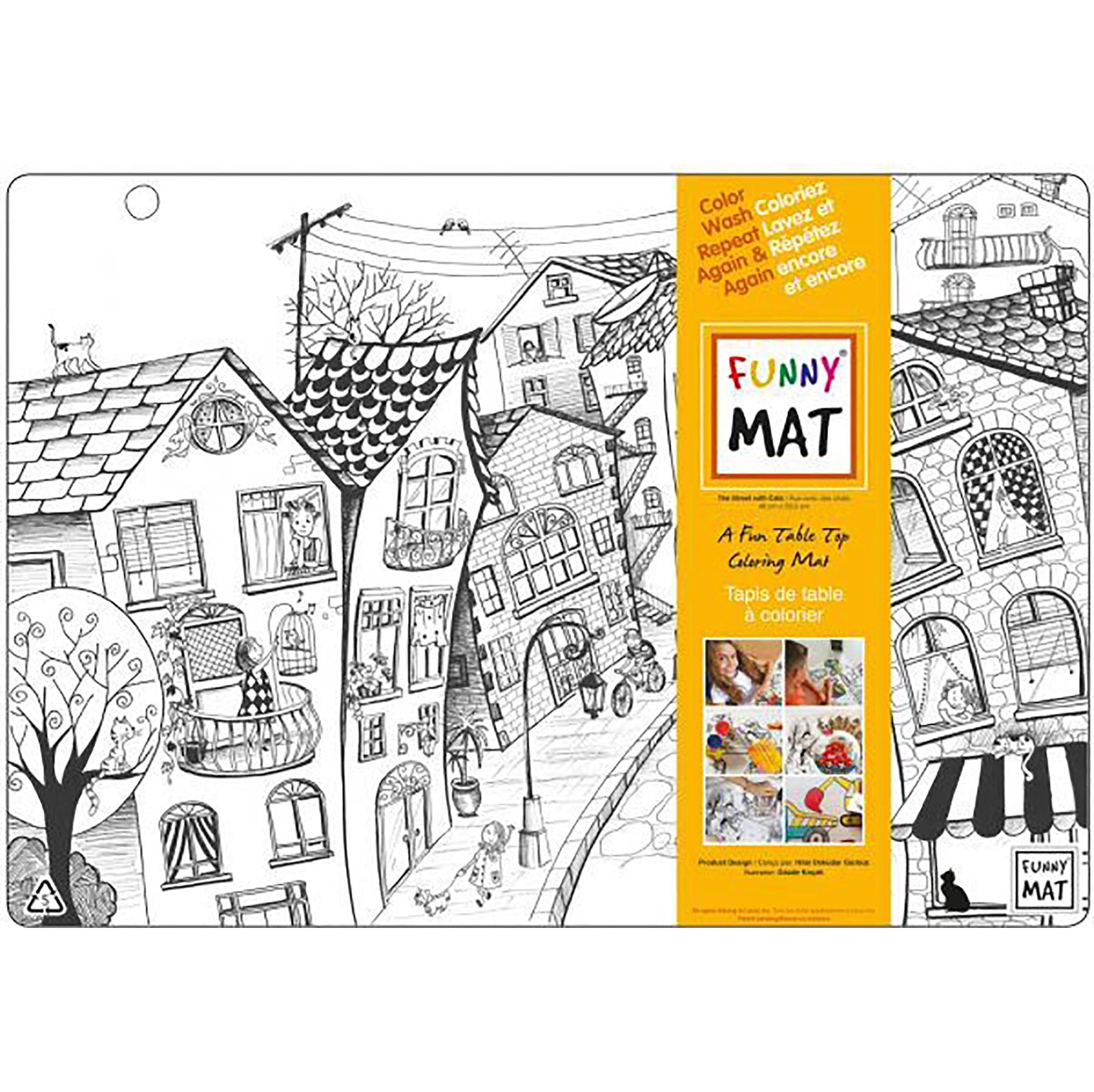 Funny Mat Coloring Placemat - Streetcat 18.9x13.2in
