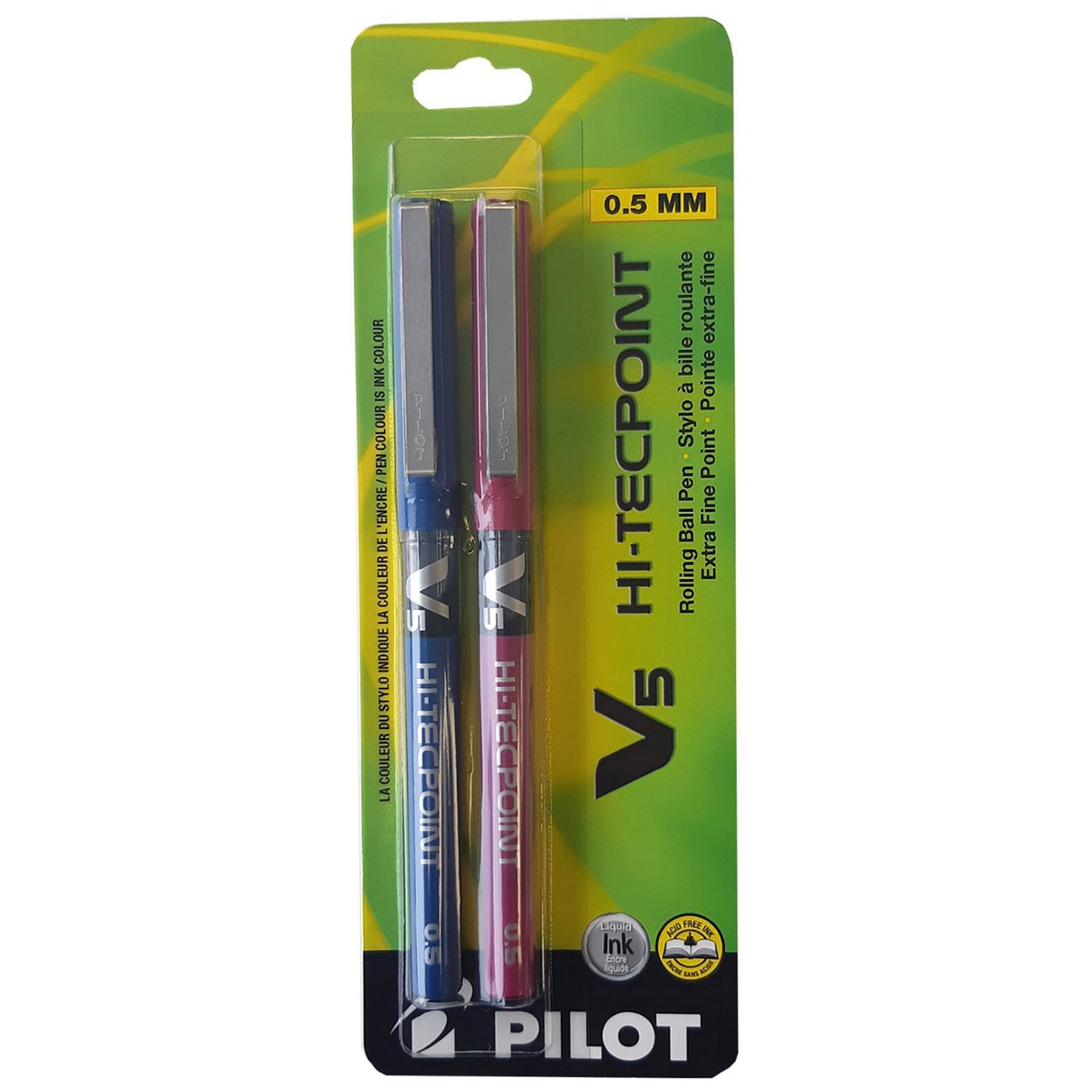 Pilot Hi-Tecpoint 2 Pens - Assorted Color Ink 0.5mm