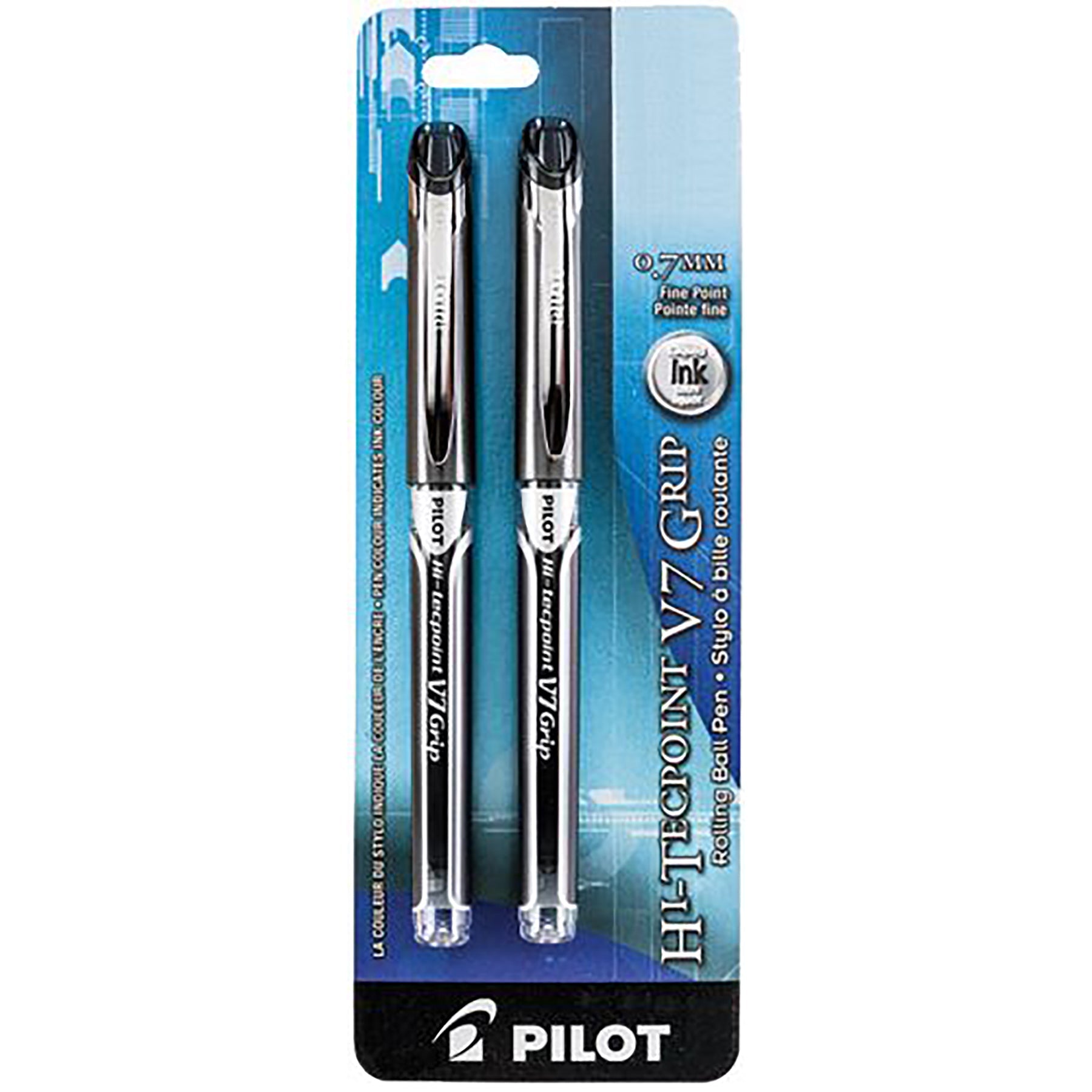 Pilot Hi-Tecpoint Grip 2 Pens - Black Liquid Ink 0.7mm