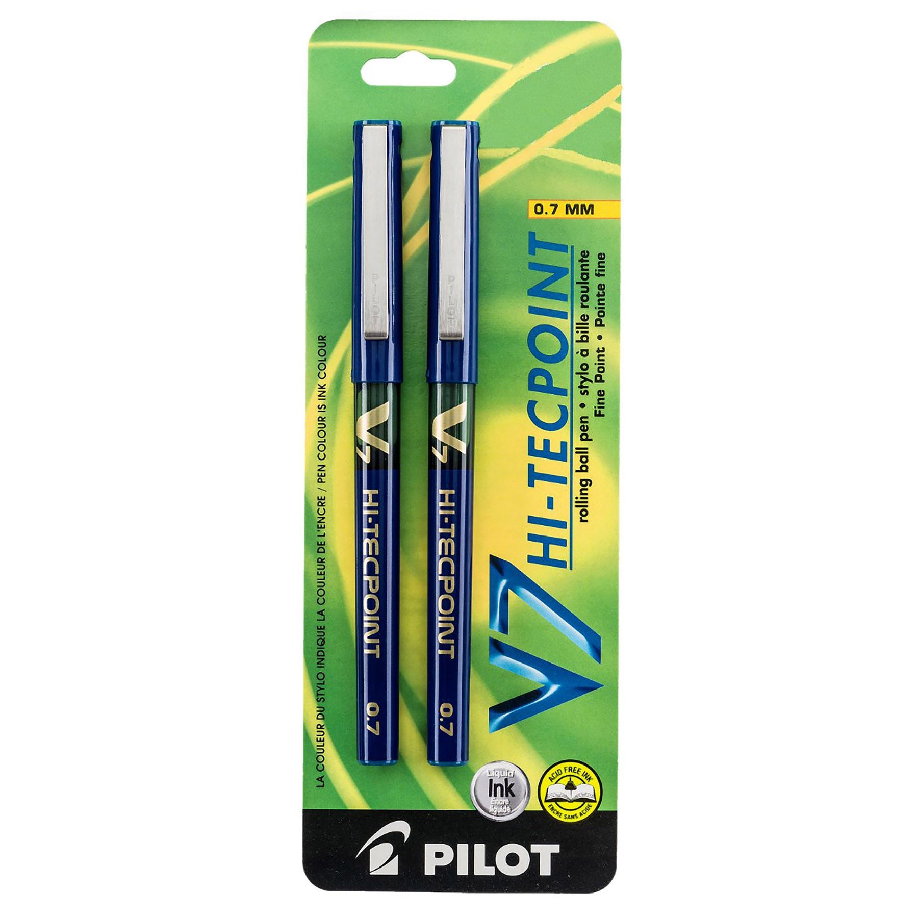 Pilot Hi-Tecpoint 2 Pens - Blue Liquid Ink 0.7mm
