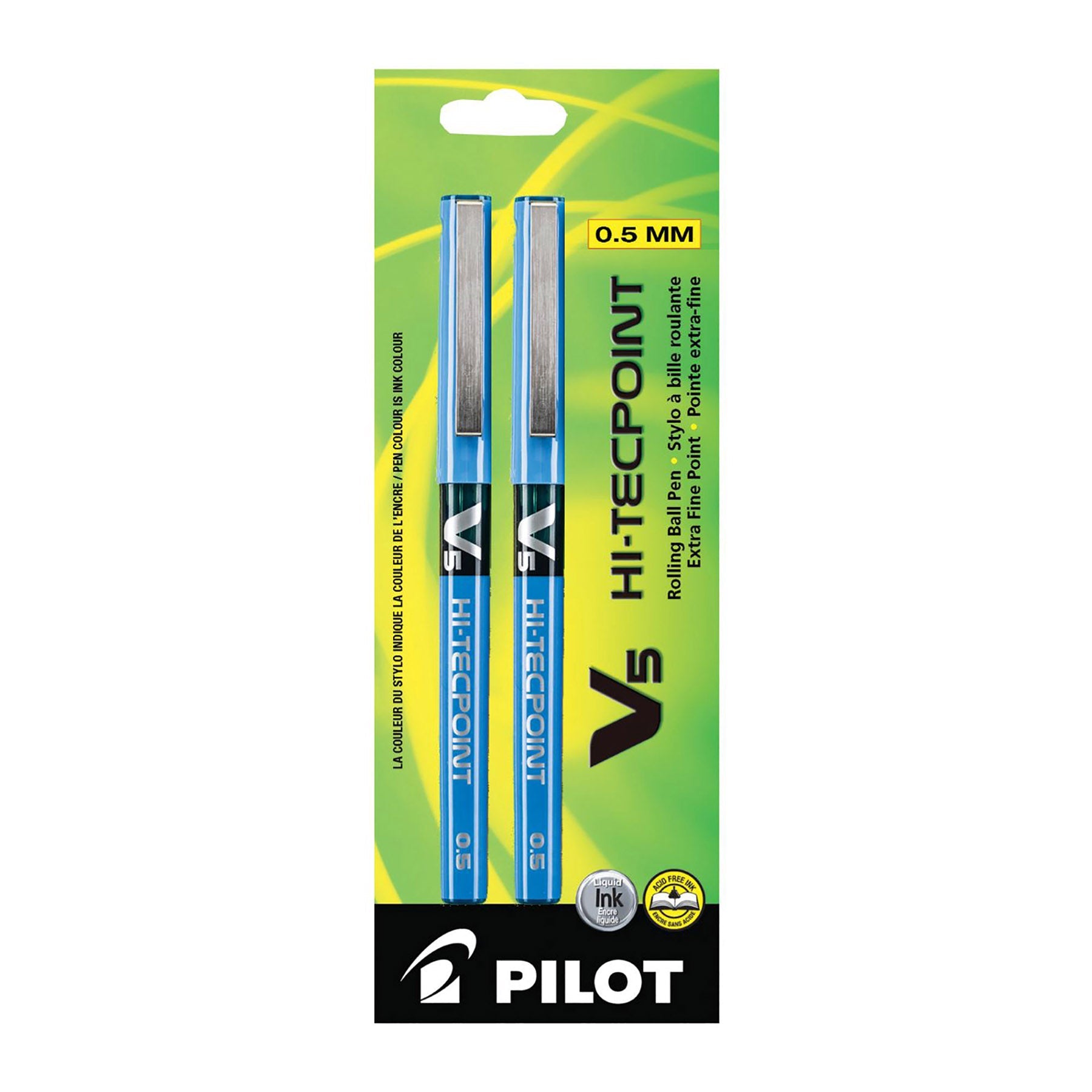 Pilot Hi-Tecpoint 2 Pens - Blue Liquid Ink 0.5mm