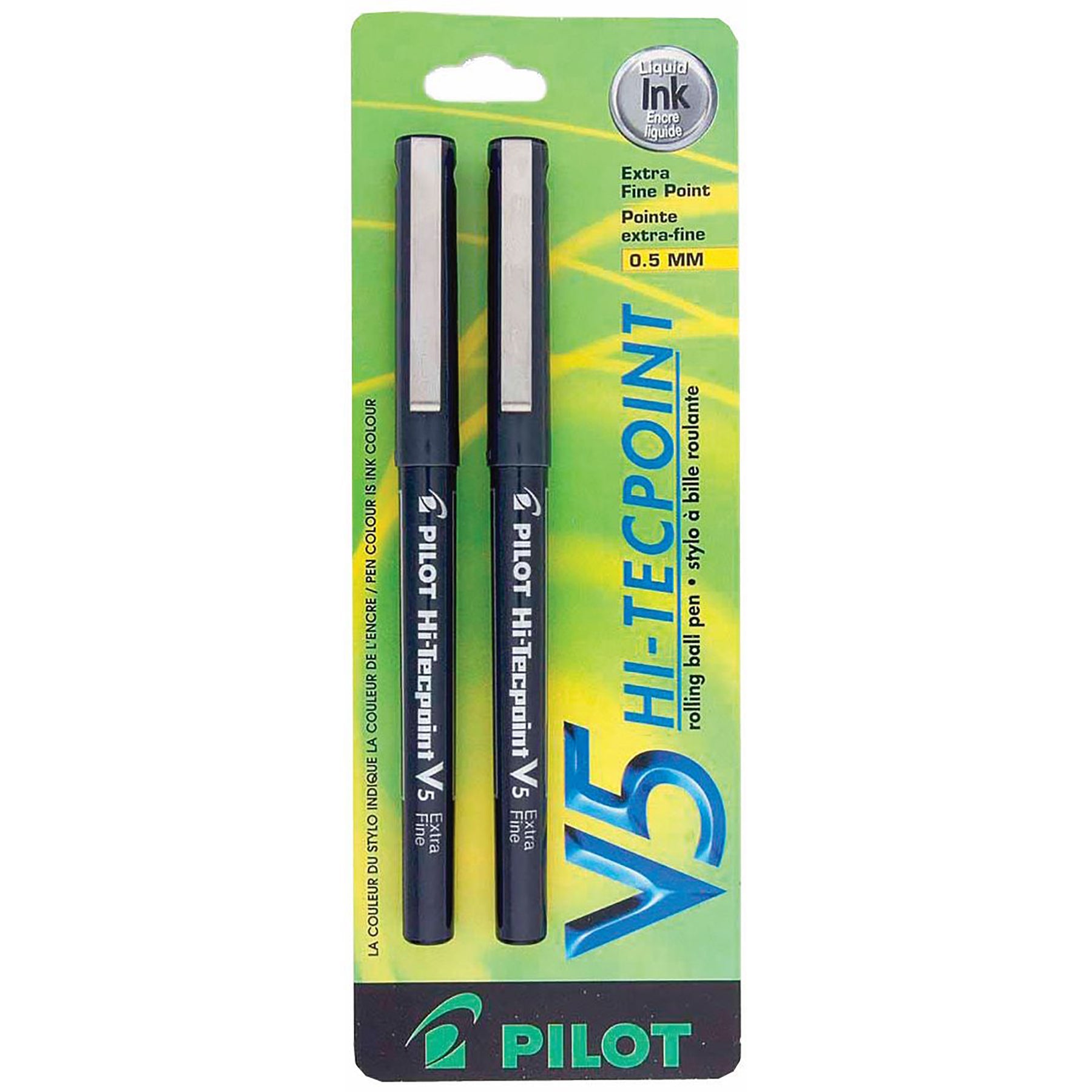 Pilot Hi-Tecpoint 2 Pens - Black Liquid Ink 0.5mm