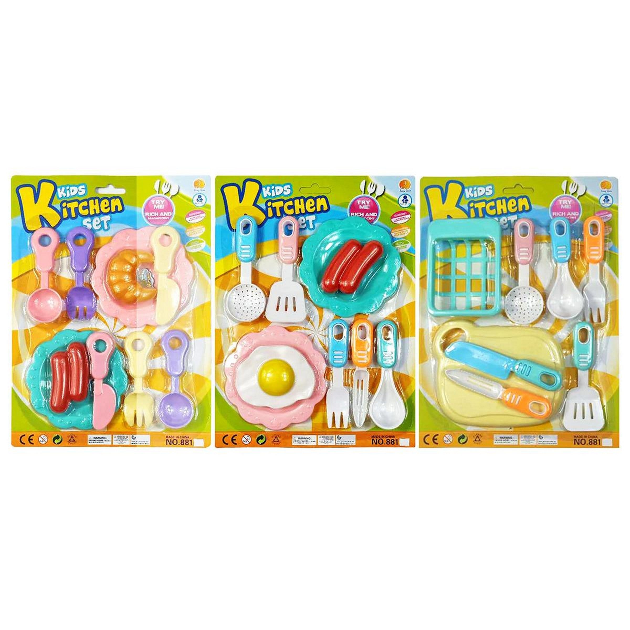Kitchen Tool Set 8pcs to 10pcs Age 3+  7.6x10.25in card VRT