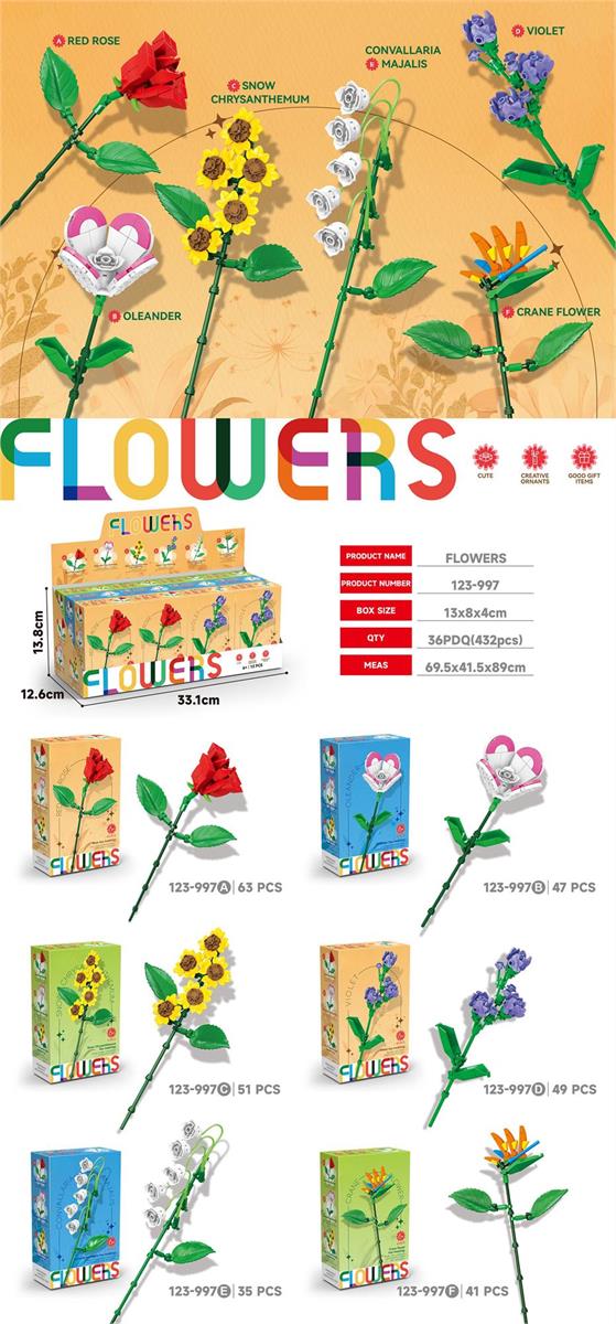 DIY Flower Bouquet Building Blocks