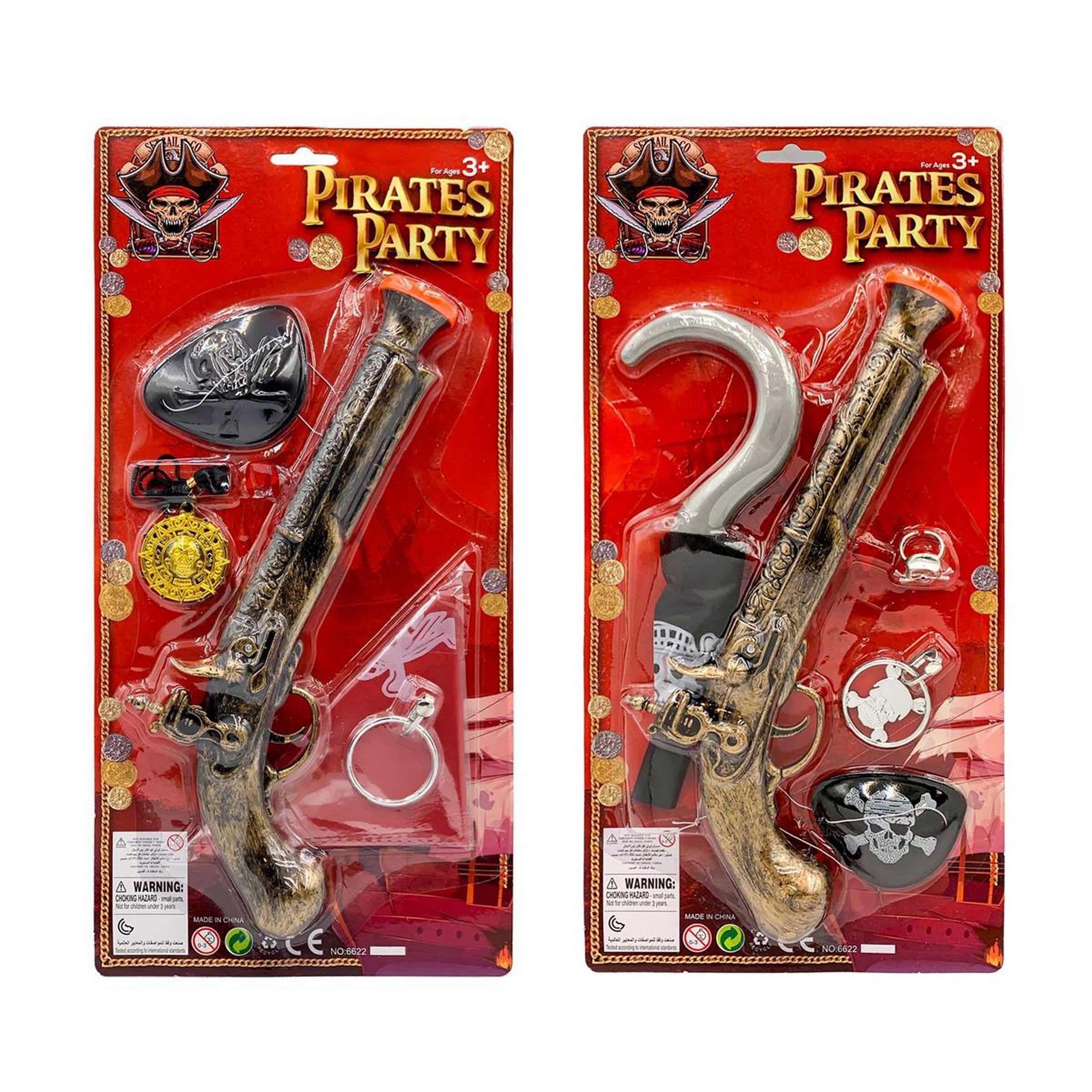 Pirate Playset - Plastic 5pcs Age 3+  11.25in Gun  VRT 