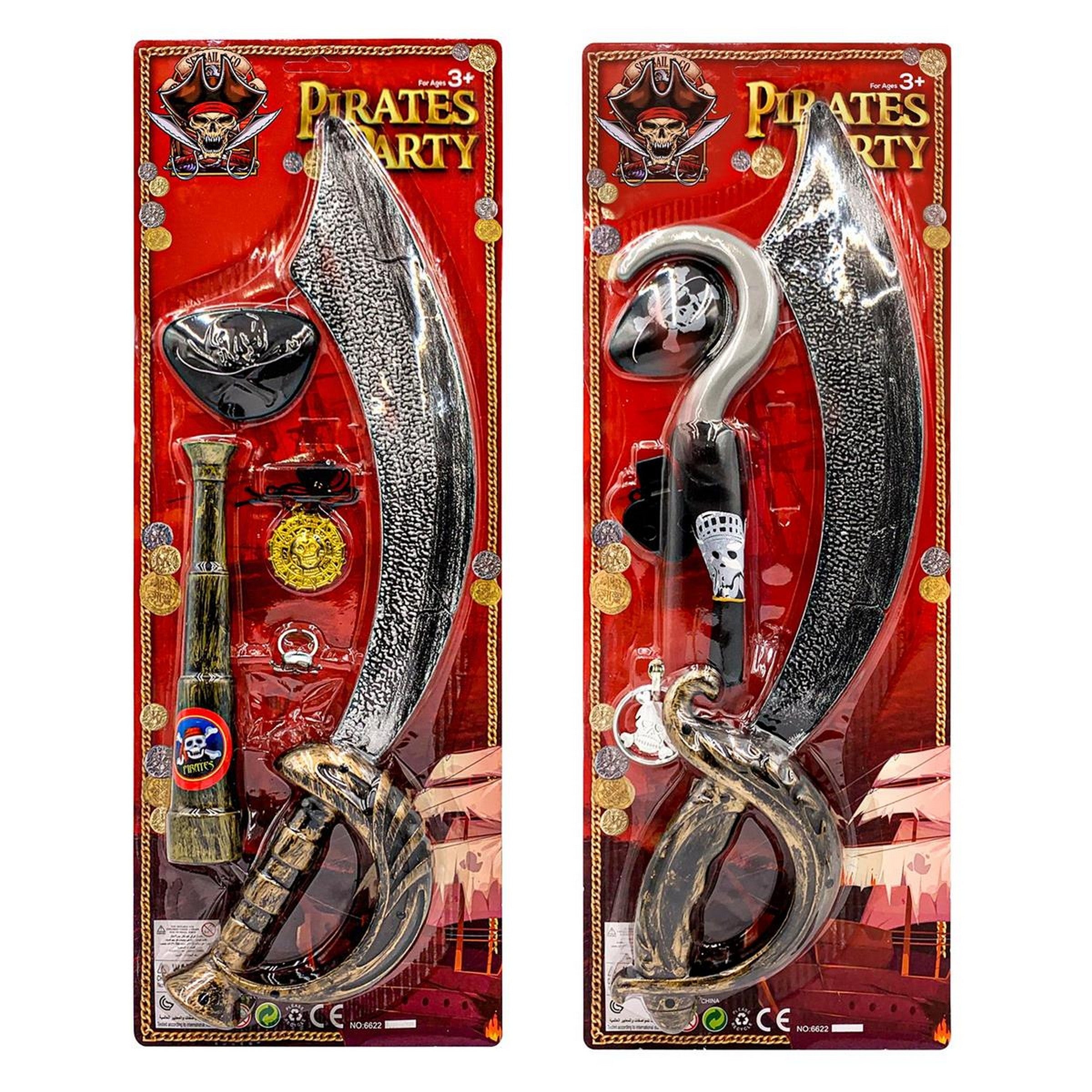 Pirate Playset - Plastic 5pcs Age 3+  18.5in Sword  VRT
