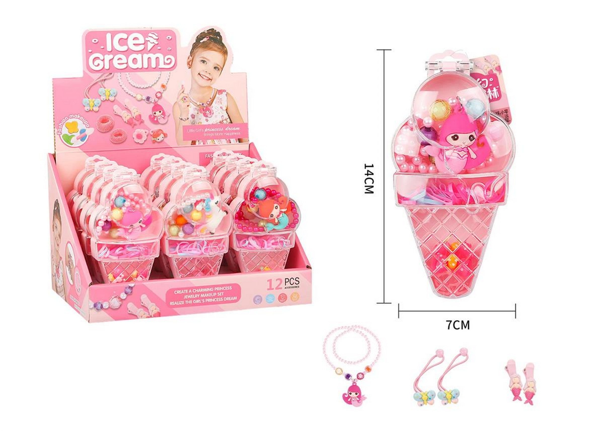 Jewelry Set in Ice Cream Box 5.25x2.75in  3+ VRT