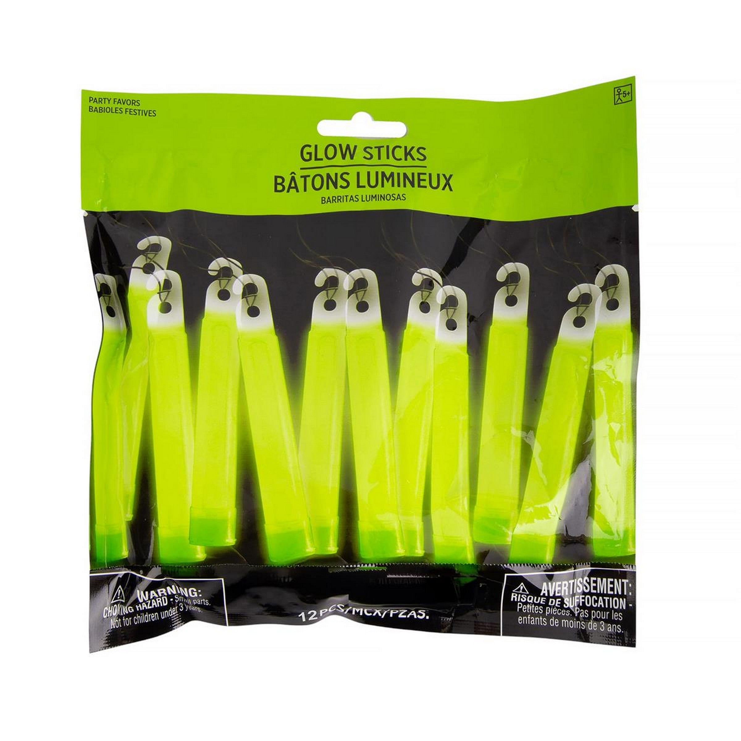 12 Green Glow Sticks with Laynard 4in