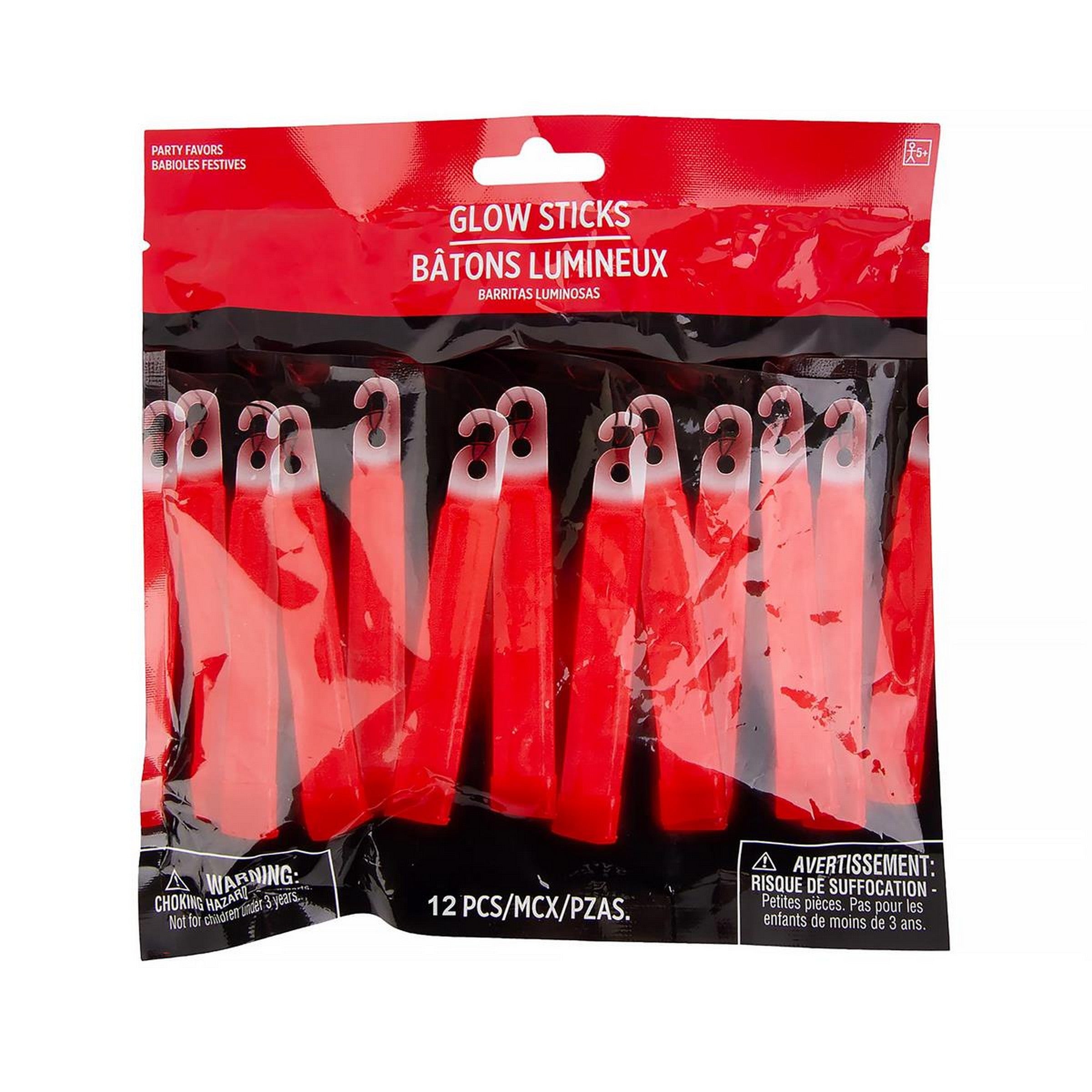 12 Red Glow Sticks with Laynard 4in