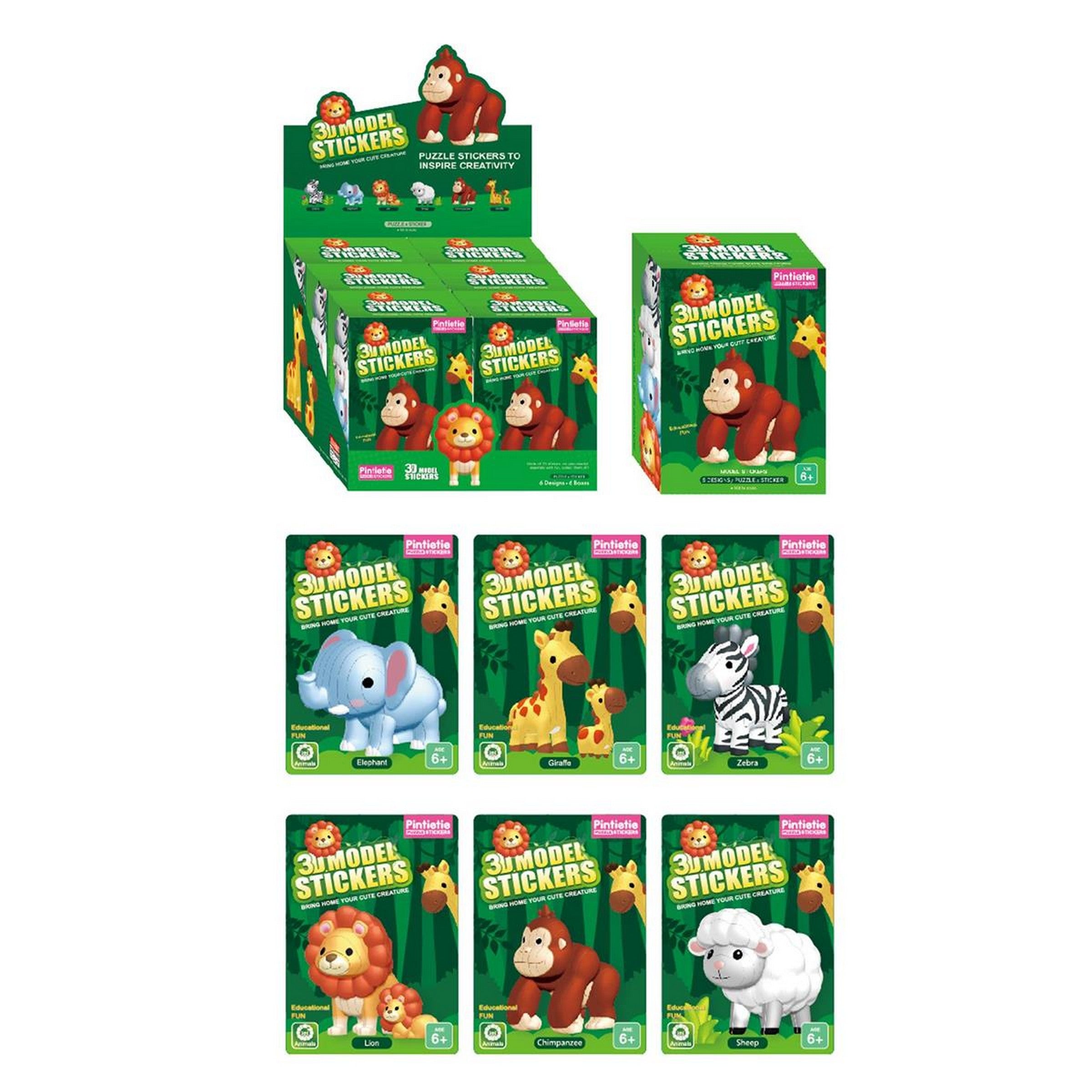 3D Model Puzzle Stickers - Jungle Age 6+ VRT