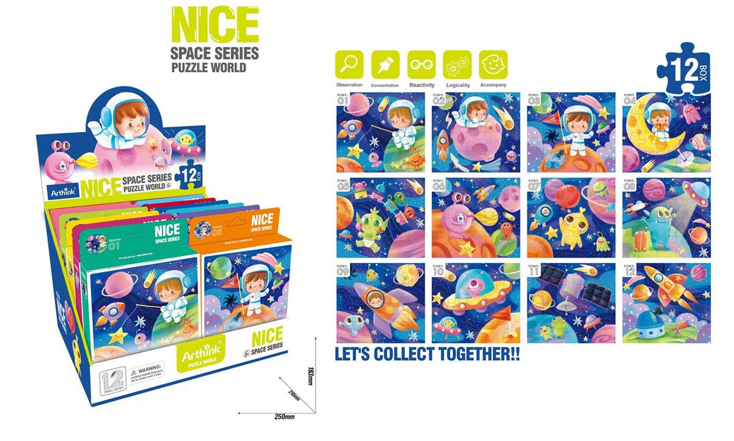 Puzzle - Space Travel Series 20pcs Age 3+ 8.3x7.5in  VRT 