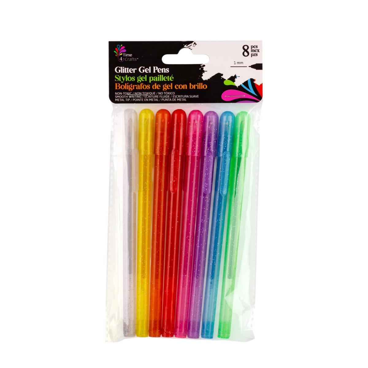 8 Pens - Glitter Color Gel 1mm 5.6in