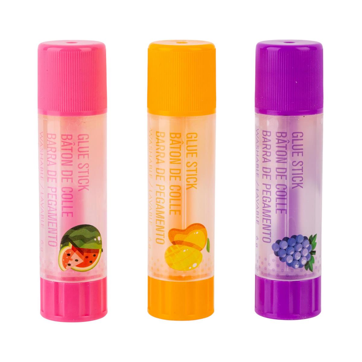 3 Glue Sticks - Scented - Non-toxic