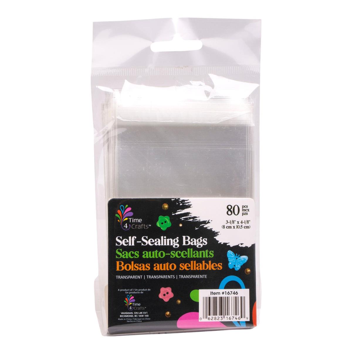 Time 4 Crafts - 80 Bags - Self-sealing - Crystal Clear 3.1x4.1in