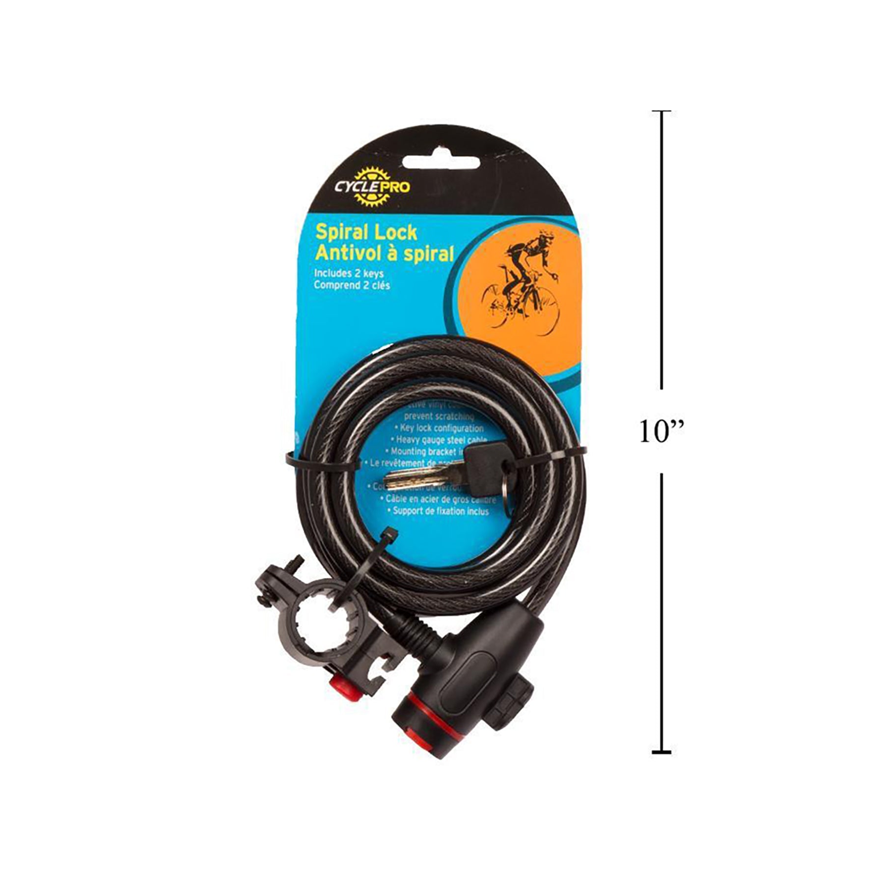 Cycle Pro Spiral Lock with 2 Keys