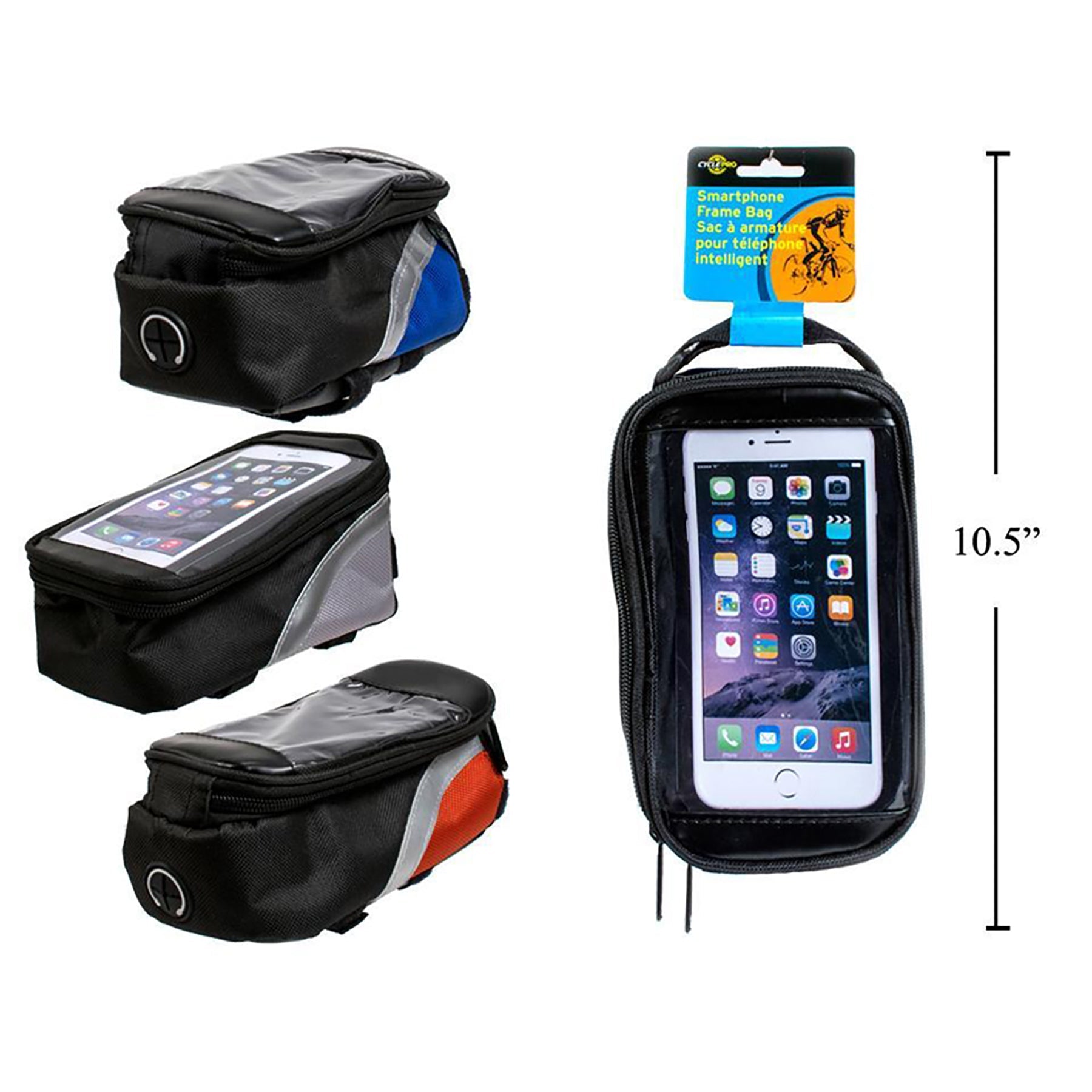 Cycle Pro Smartphone Frame Bag with Transparent PVC Touchable Screen 6x3.5in