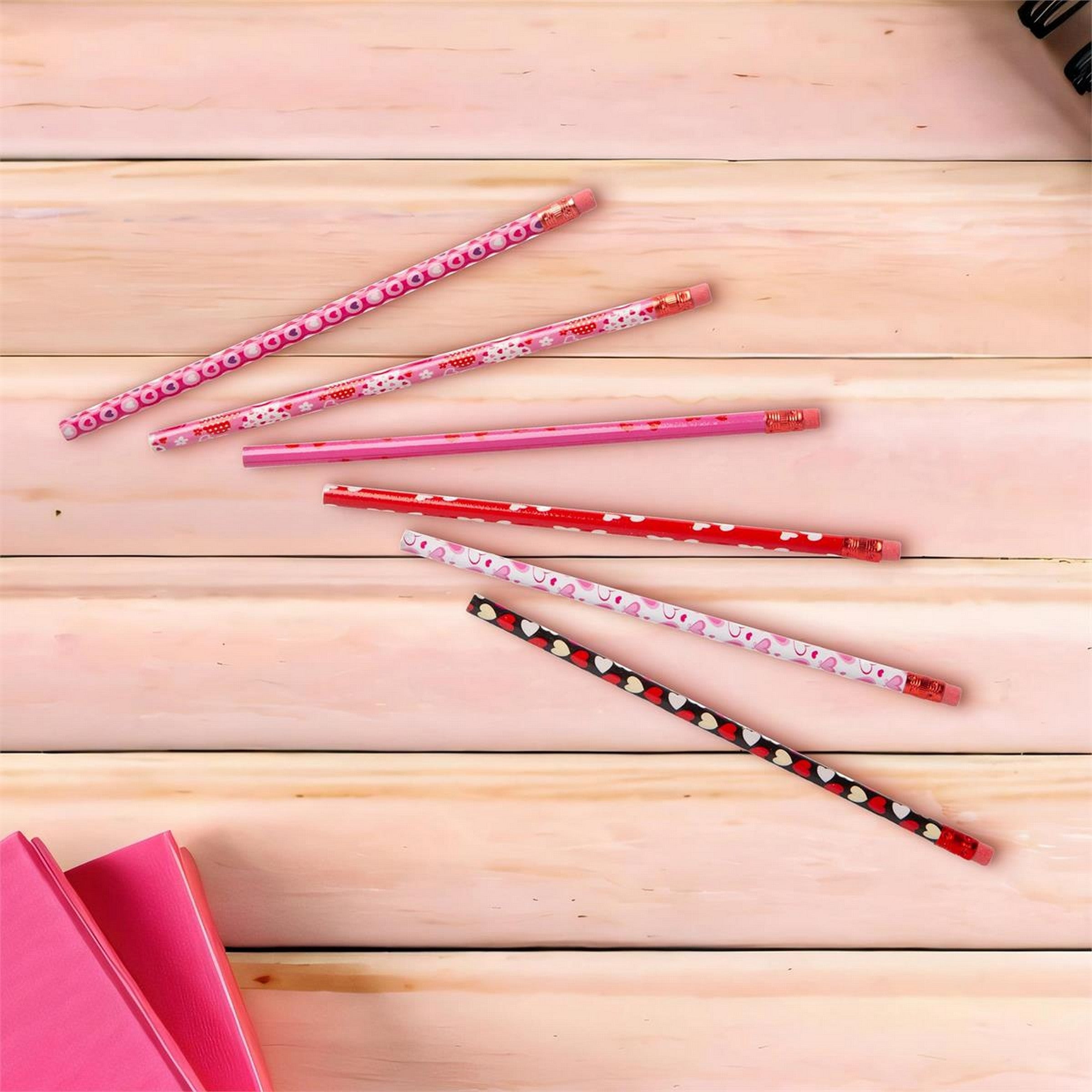 Valentine's Day 10 Pencils with Colored Erasers  VRT