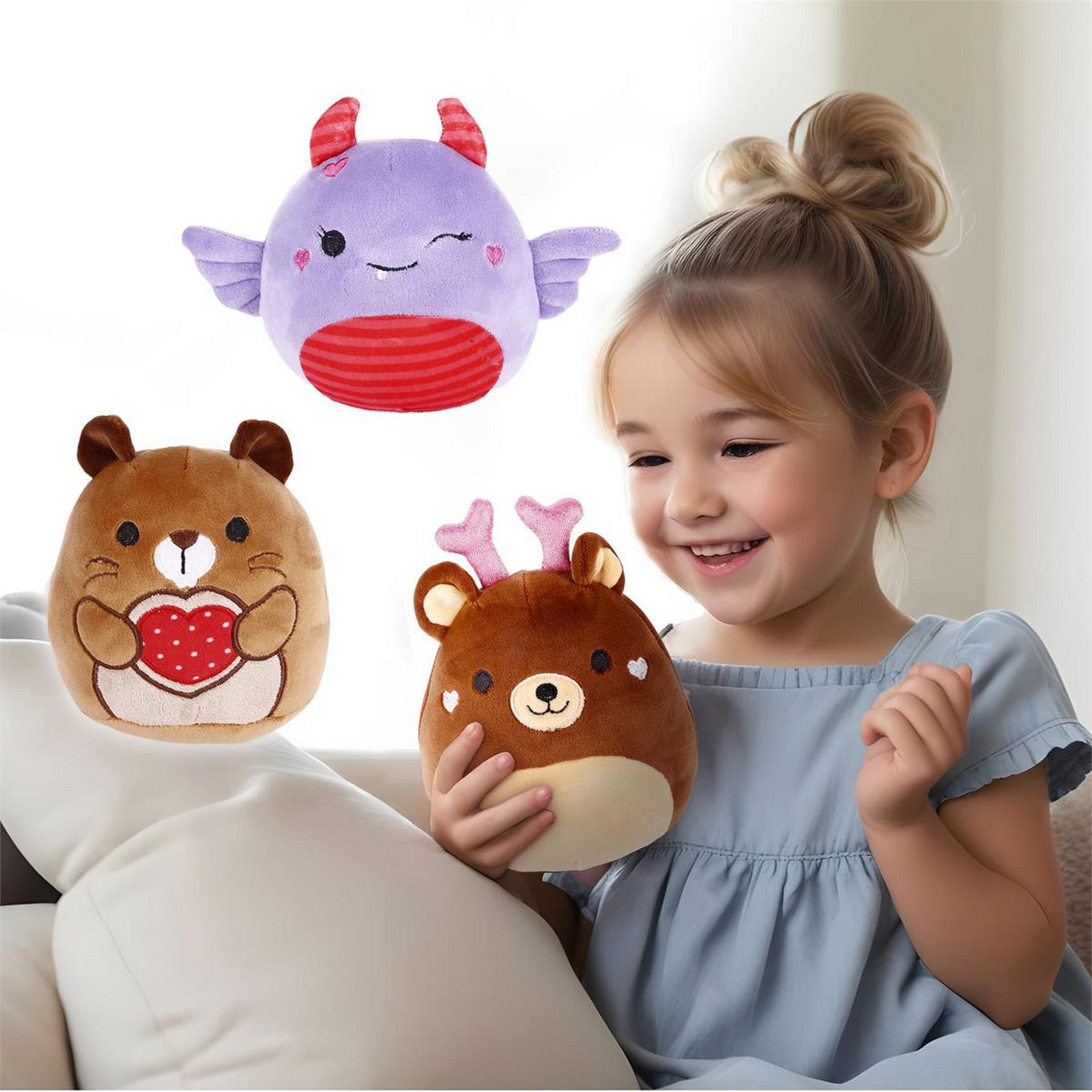 Valentine's Day Squish Plush Animal 4.7in  VRT