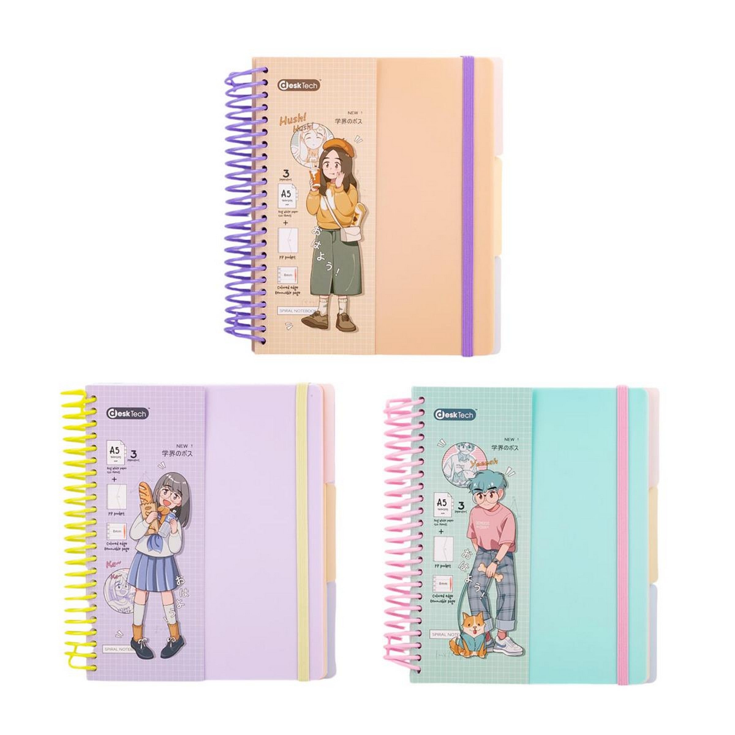 DeskTech 3 Subjects Notebook 6x8in VRT 