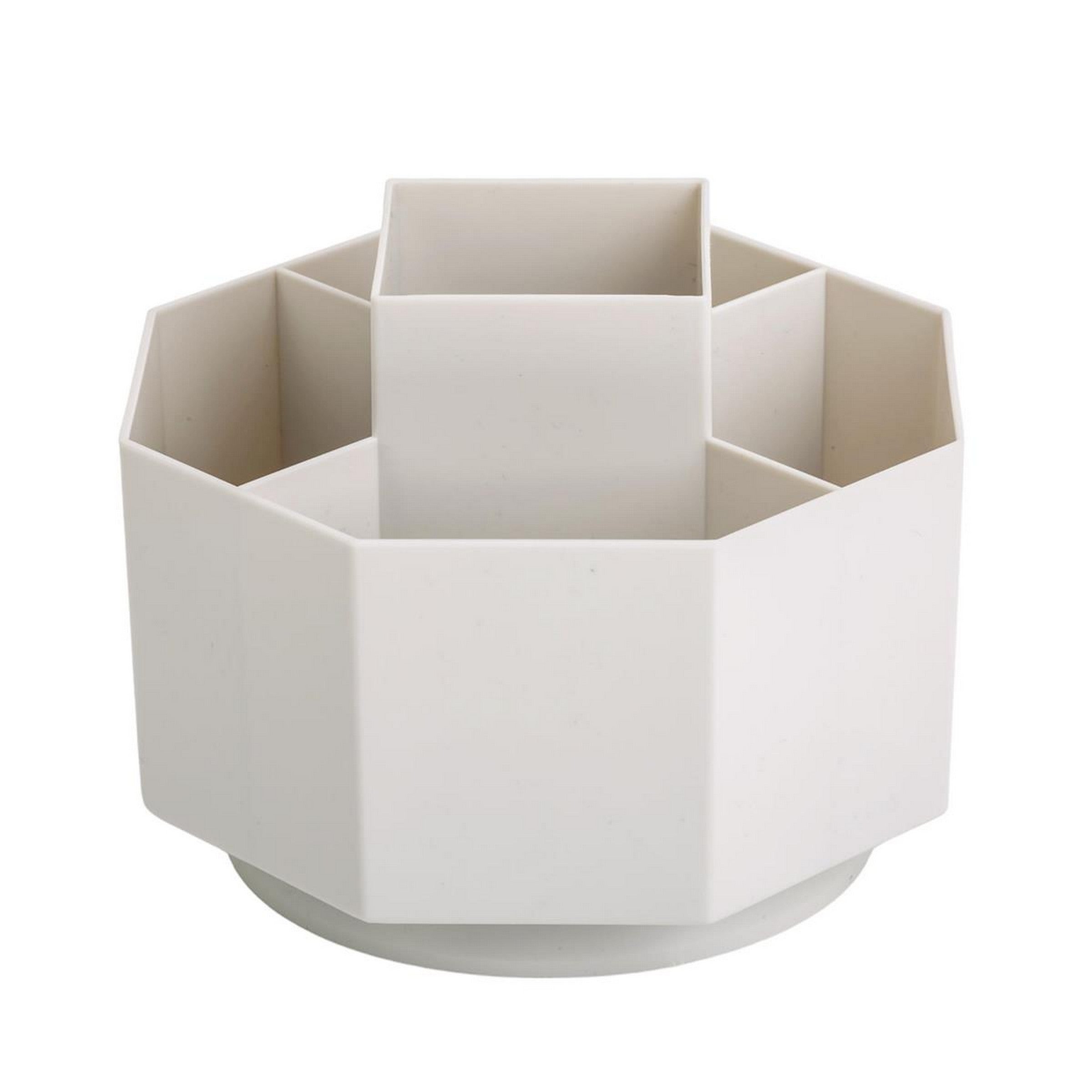 Office Works Desktop Spinner Organizer - White Plastic 5.5x4.5in 